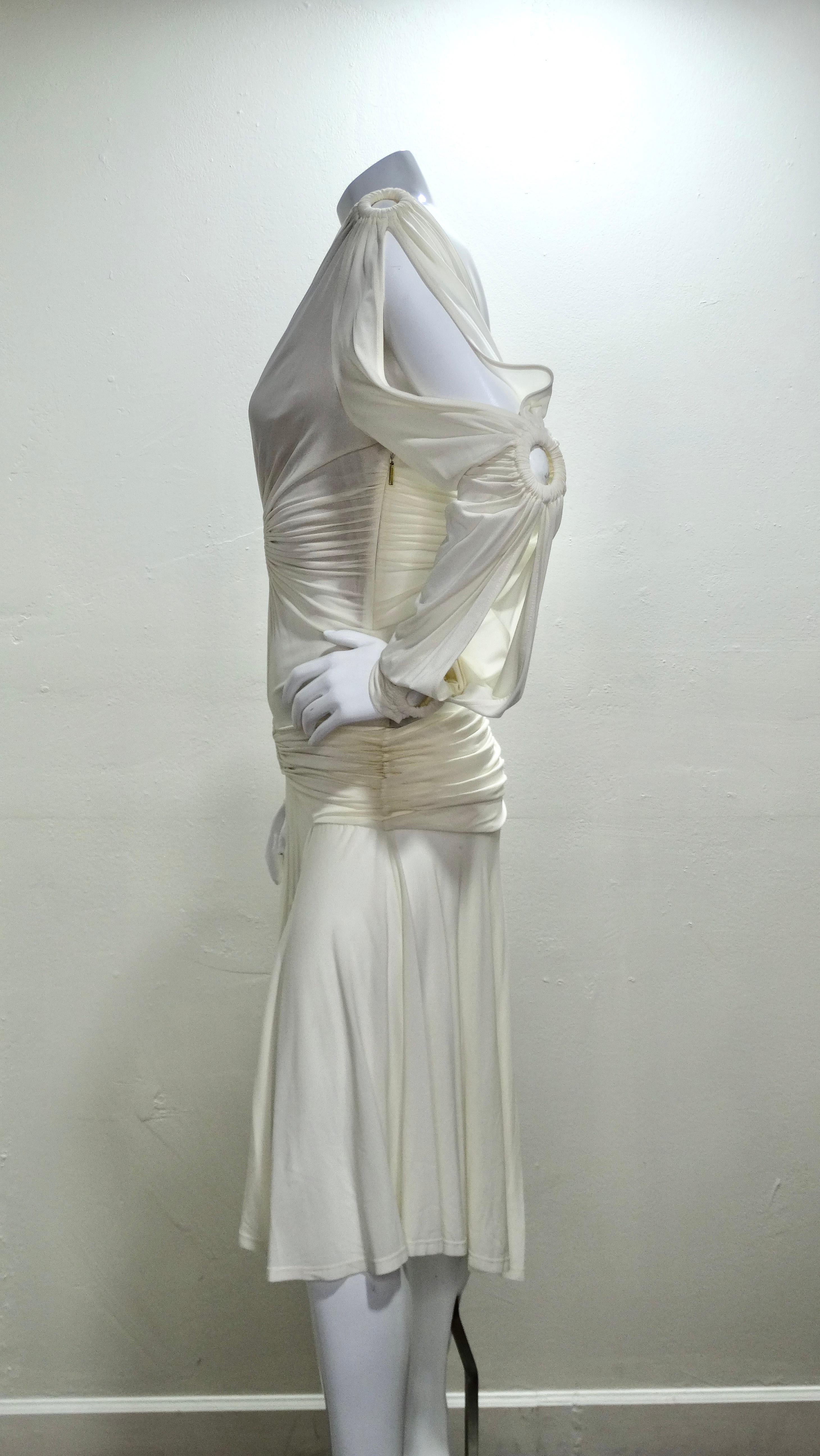 Gray Roberto Cavalli Silk O-Ring Dress
