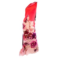 Roberto Cavalli Silk One Shoulder Gown