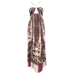 ROBERTO CAVALLI silk paisley printed metallic floor length gown - new