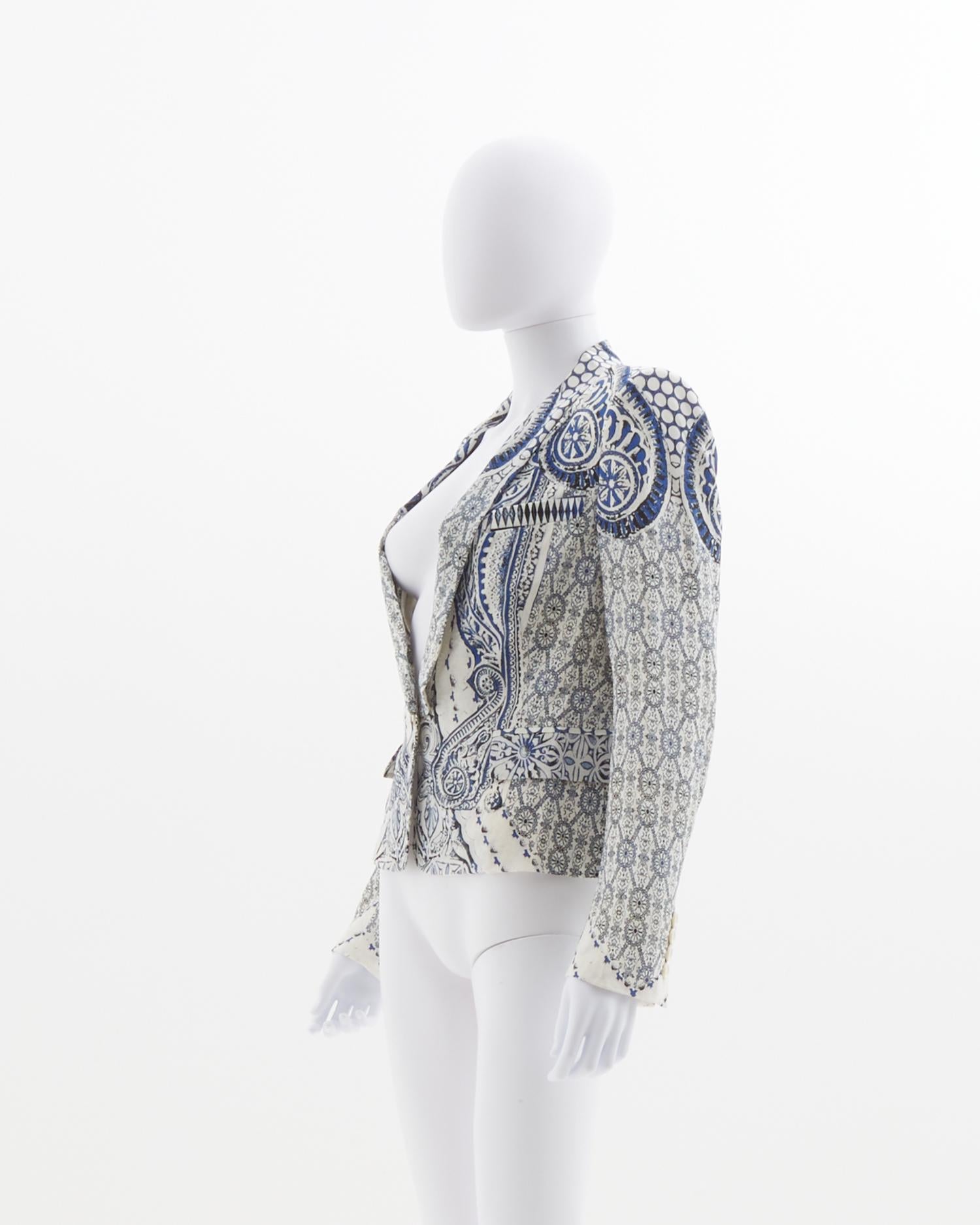 Roberto Cavalli silk printed blazer, resort 2014 In Excellent Condition For Sale In Milano, IT