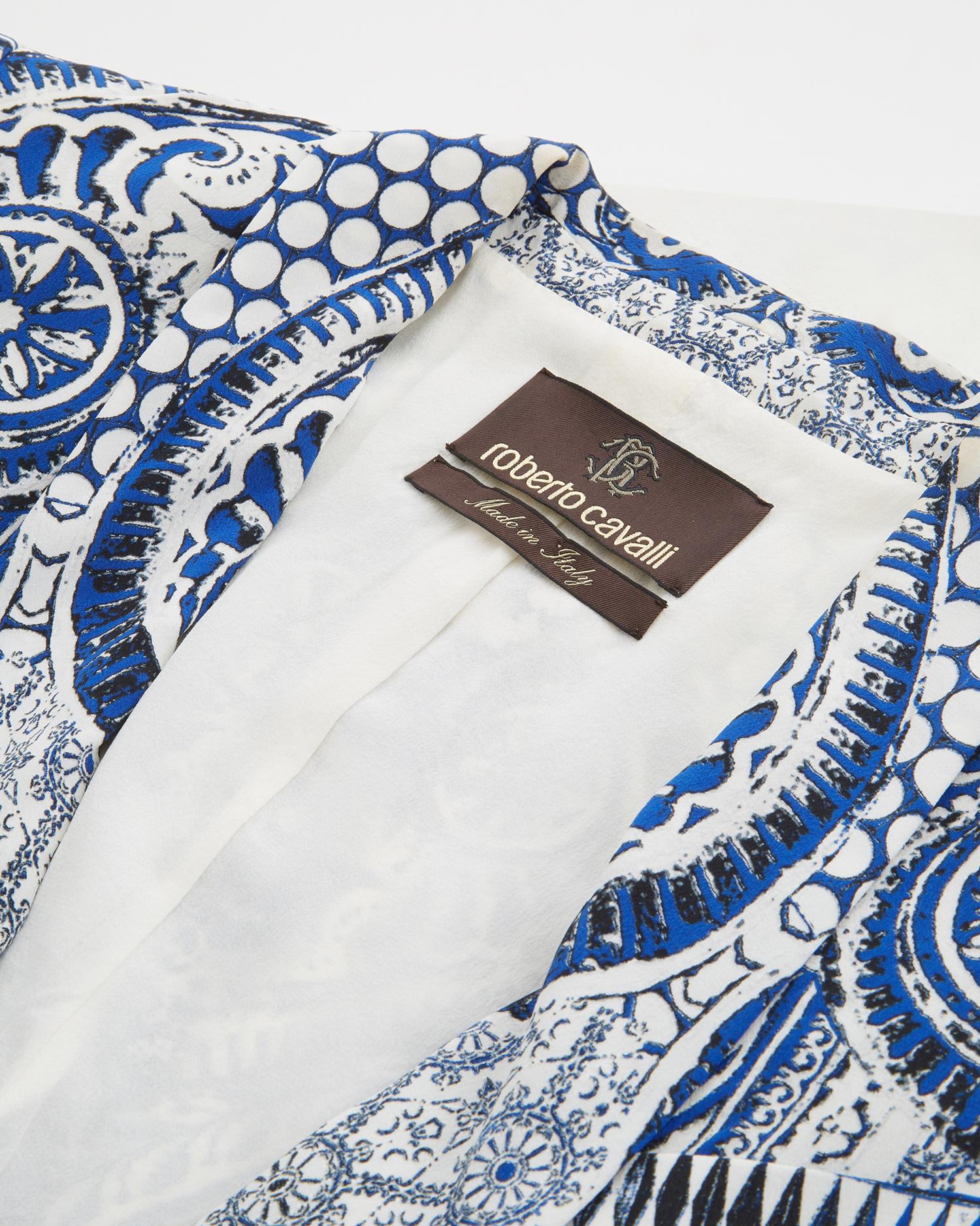 Women's Roberto Cavalli silk printed blazer, resort 2014 For Sale
