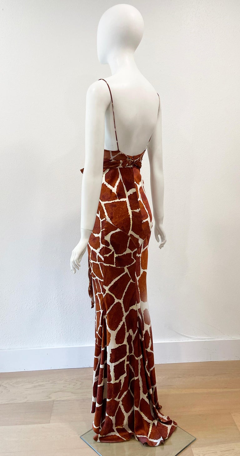 Women's Roberto Cavalli Silk Printed Slip Dress For Sale