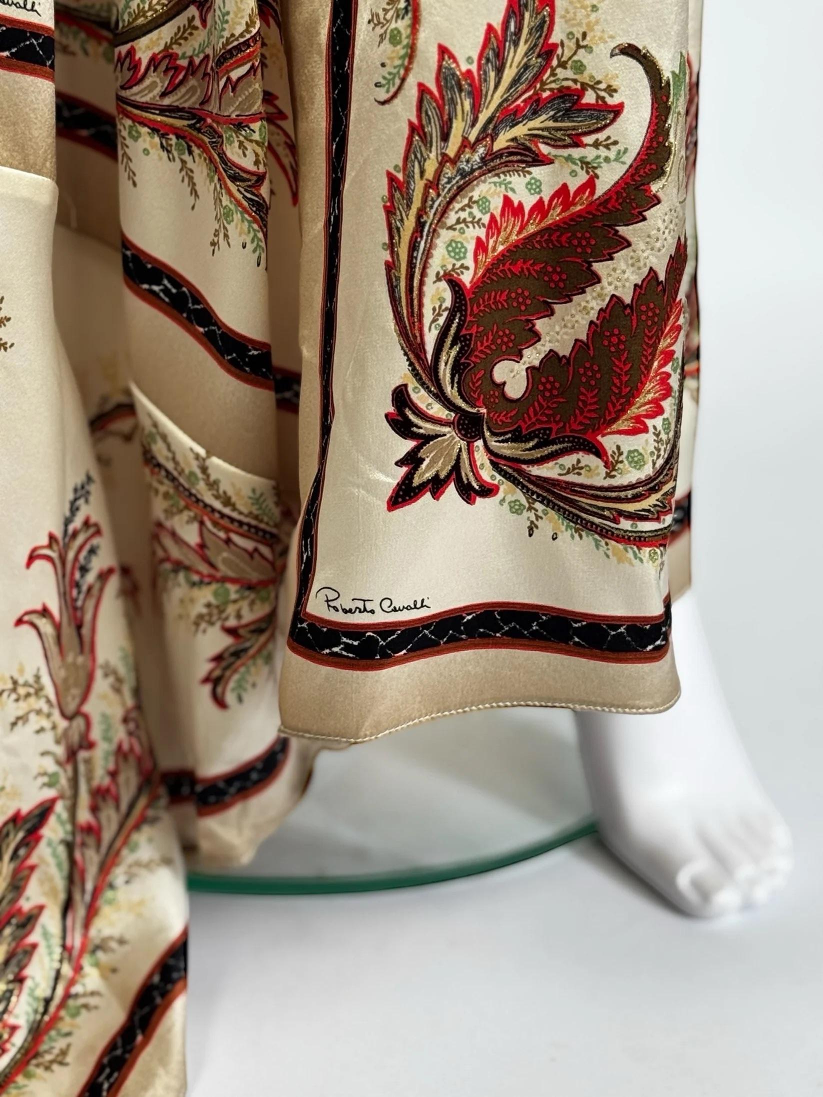 Beige Roberto Cavalli Silk Satin Gown, FW 2004 For Sale