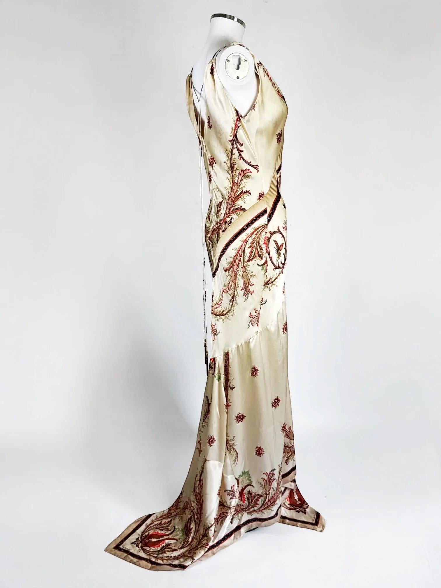Roberto Cavalli Silk Satin Gown, FW 2004 In Good Condition For Sale In Marlborough, GB