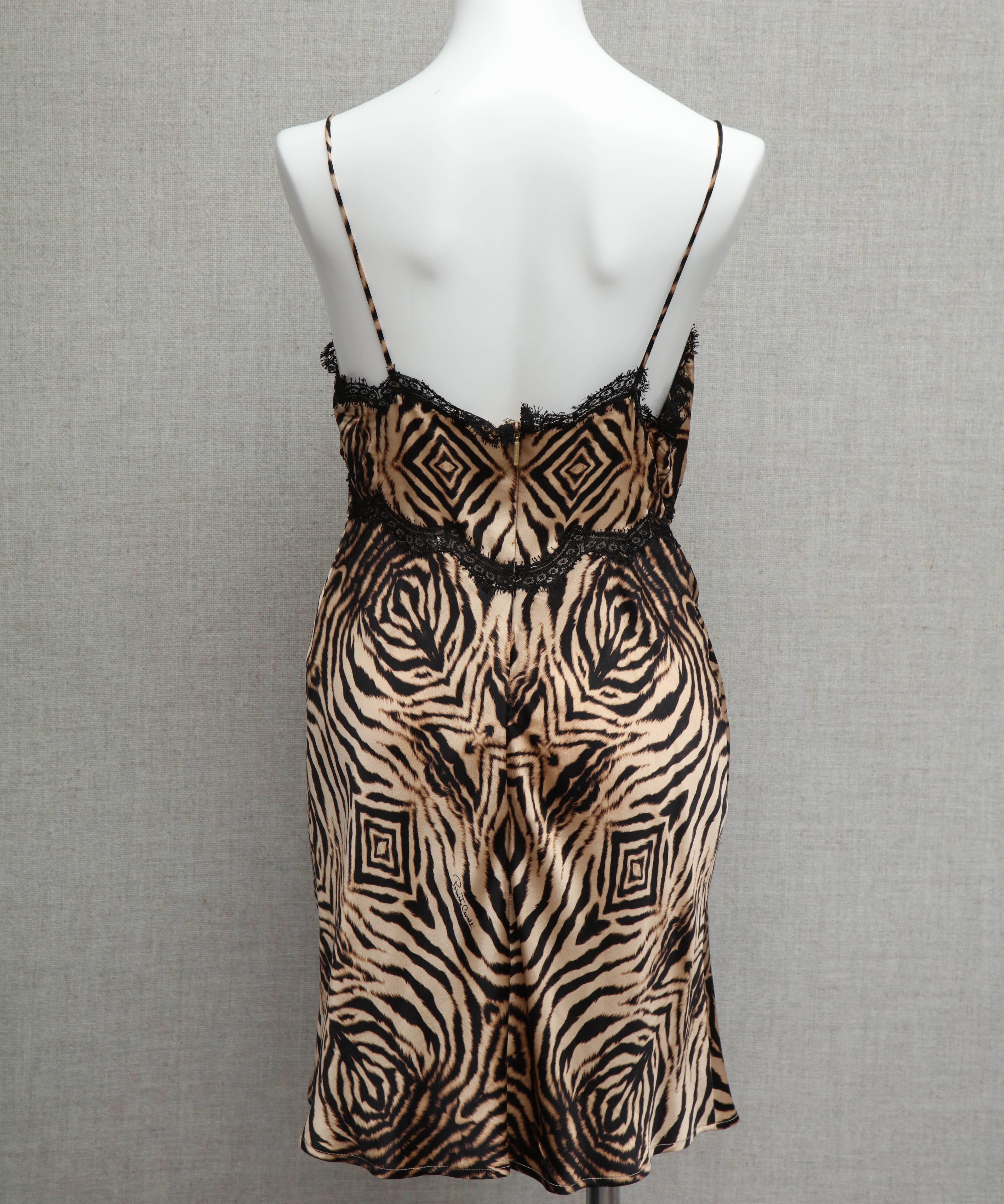 Roberto Cavalli Silk Slip Leopard Print Dress For Sale 2