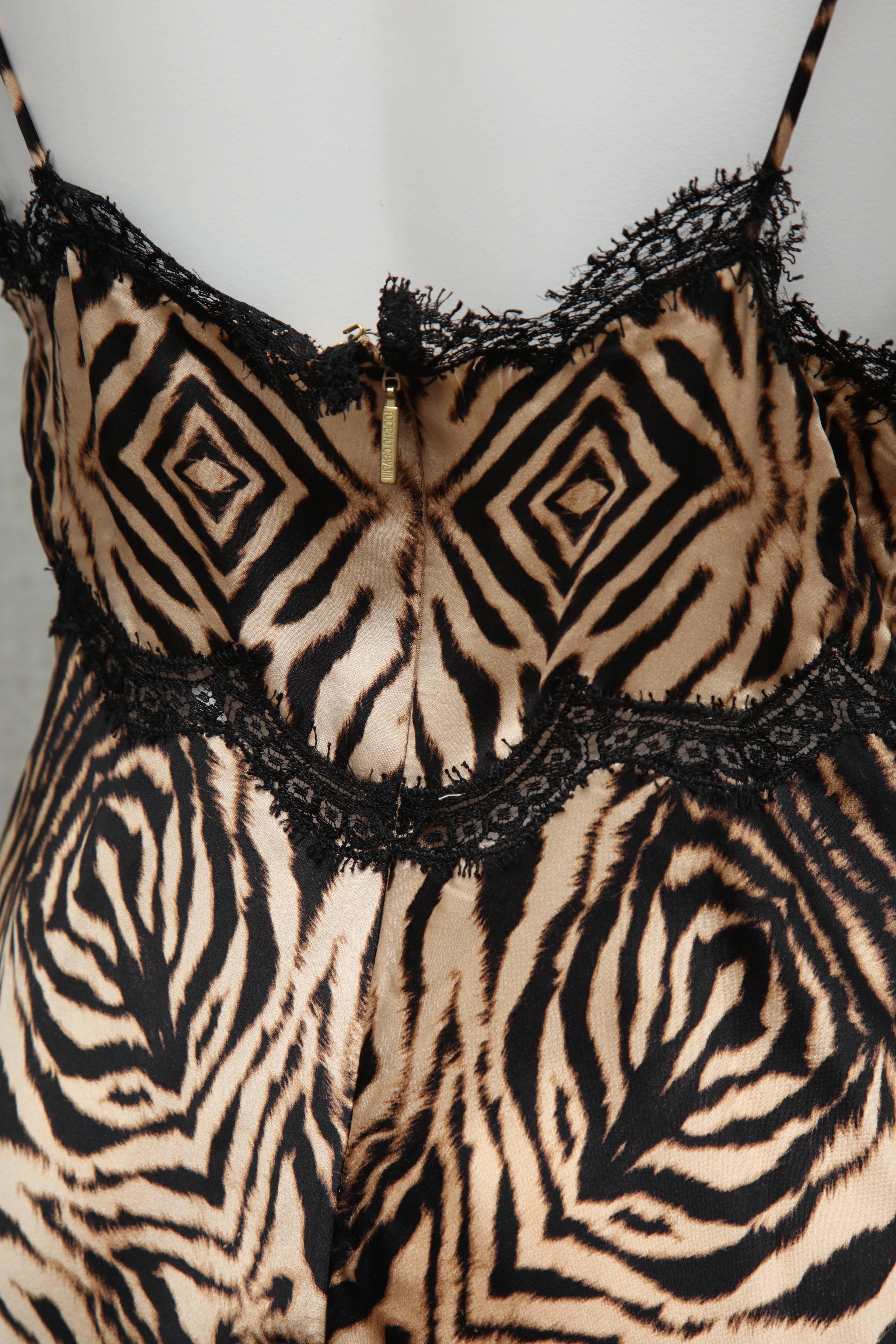 Roberto Cavalli Silk Slip Leopard Print Dress For Sale 3
