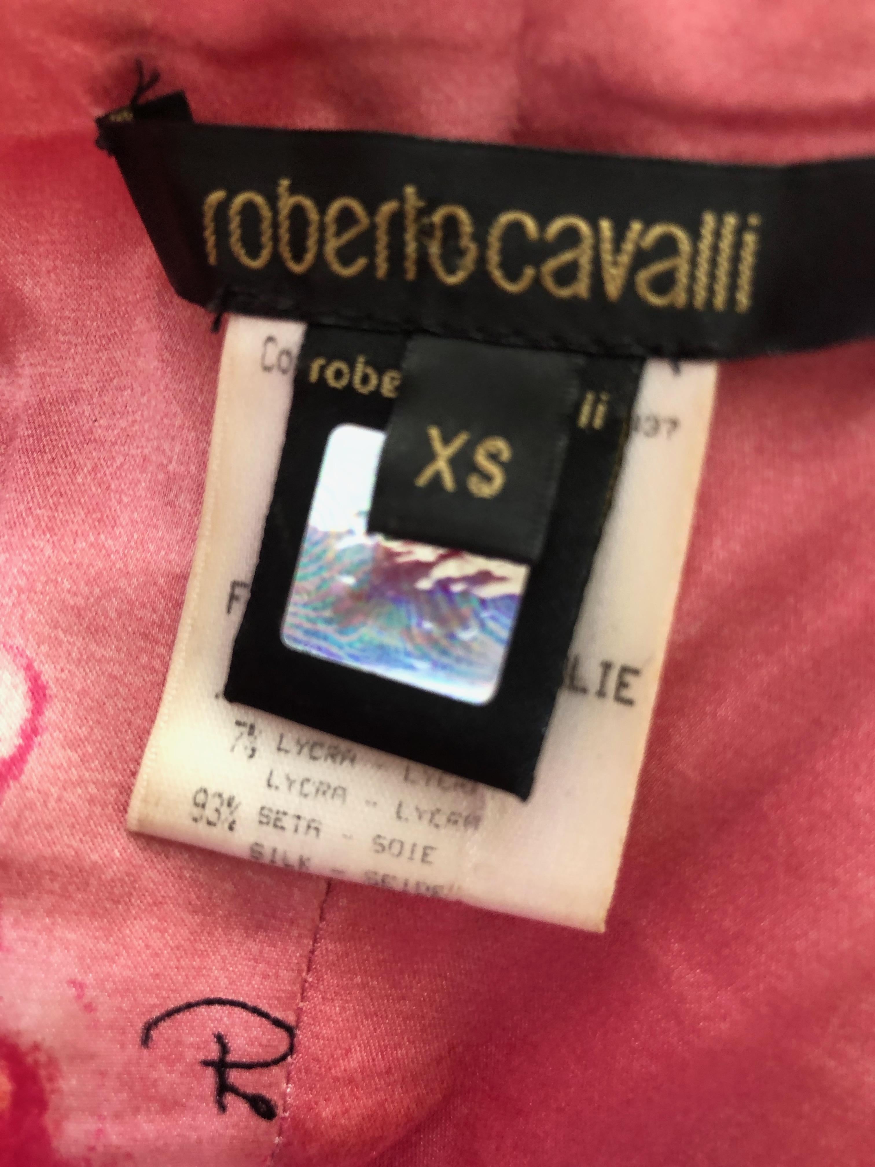 Roberto Cavalli Silk Tie Dye Gypsy Dress with Gold 