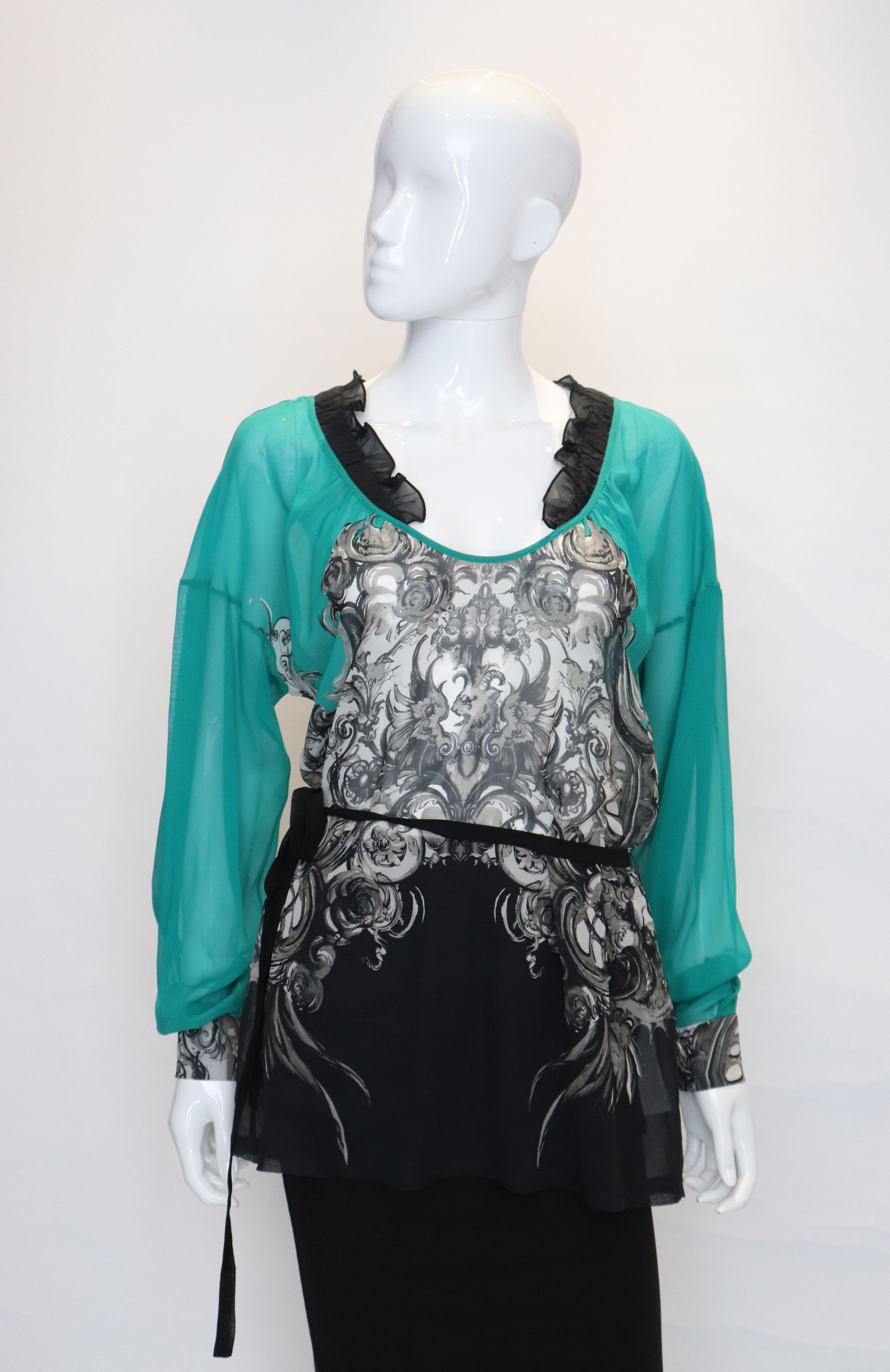 Roberto Cavalli Silk Top In Good Condition For Sale In London, GB