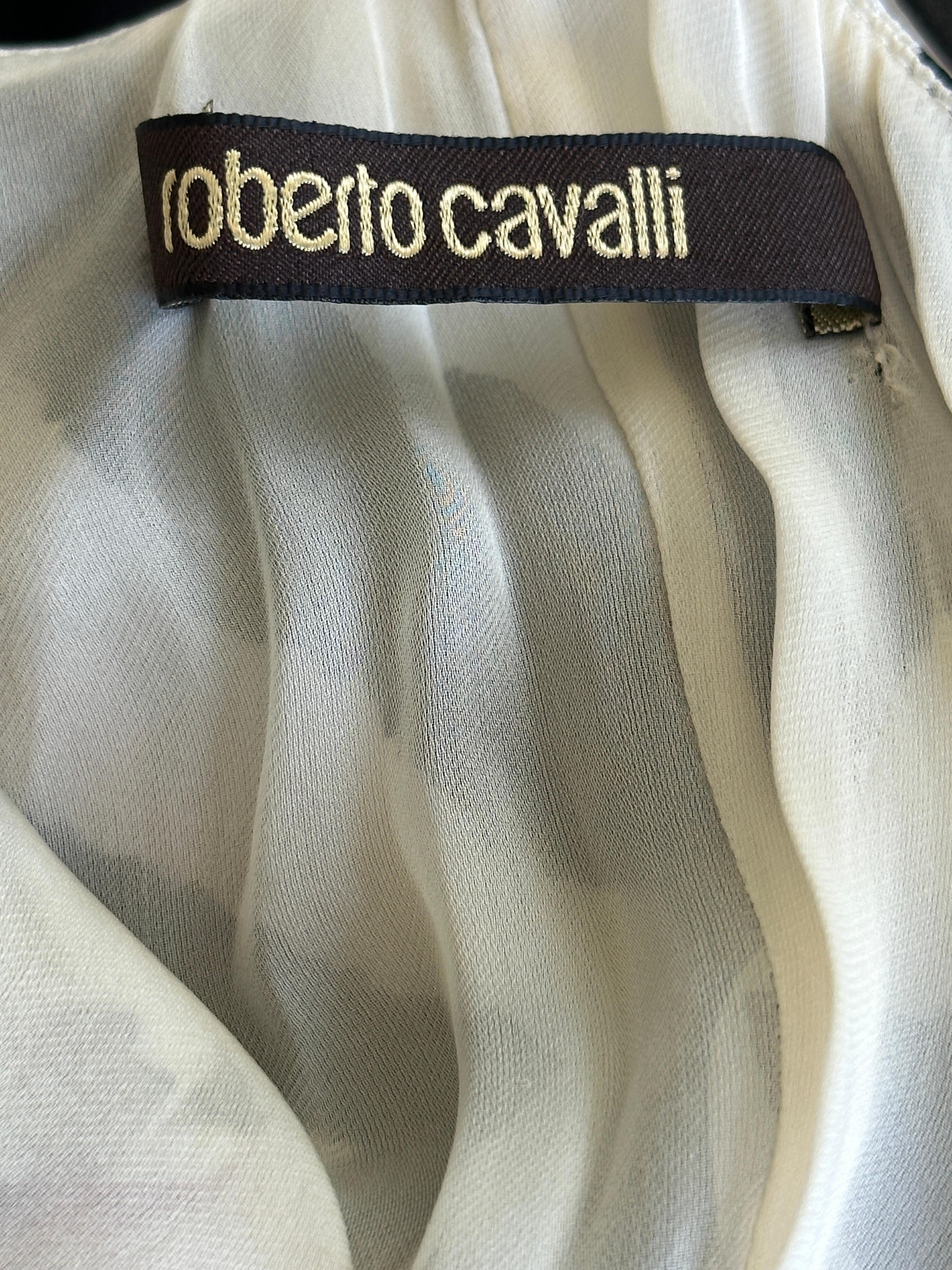 Roberto Cavalli Silk Zebra and Floral Pattern Caftan  For Sale 4
