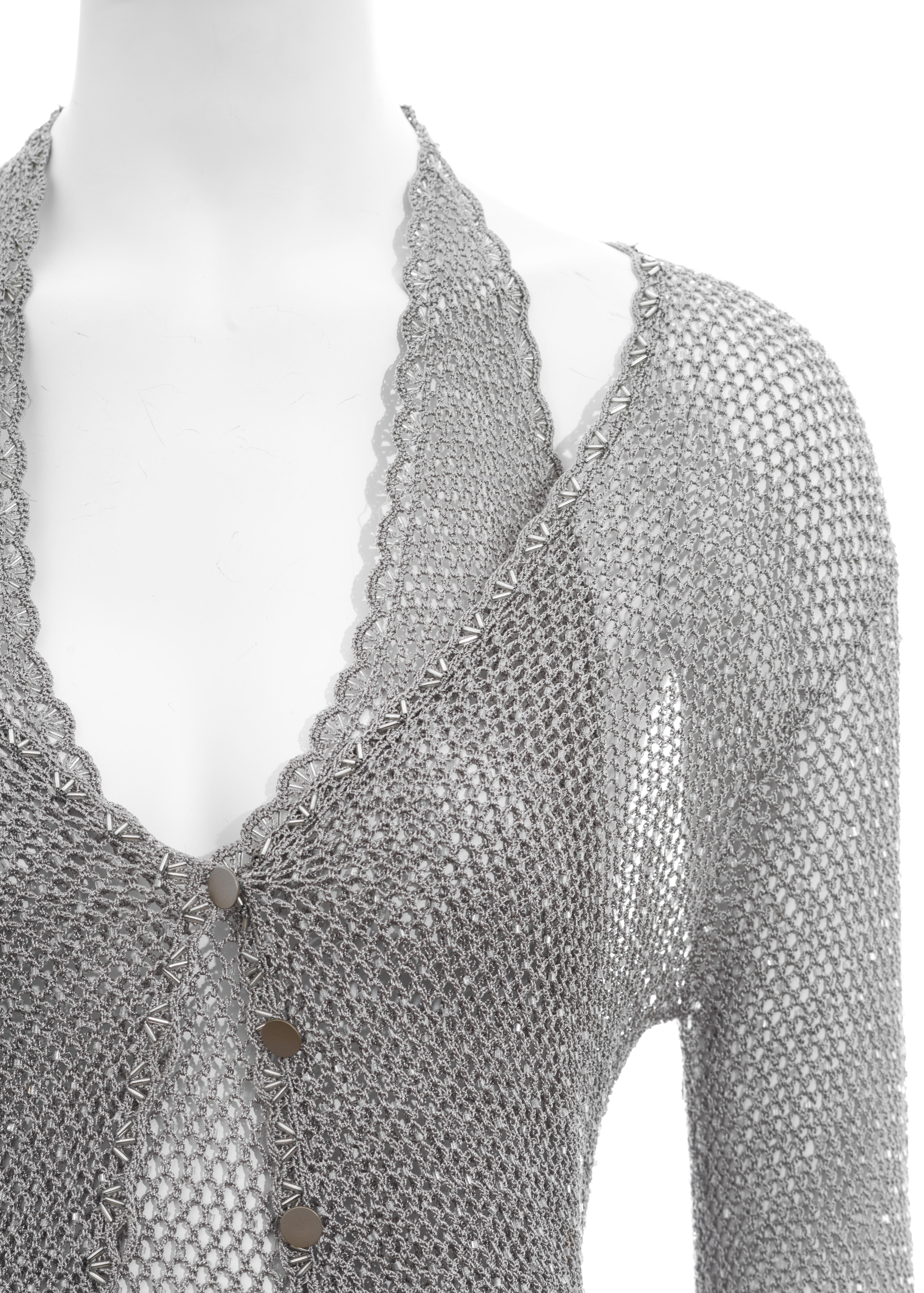 silver beaded top