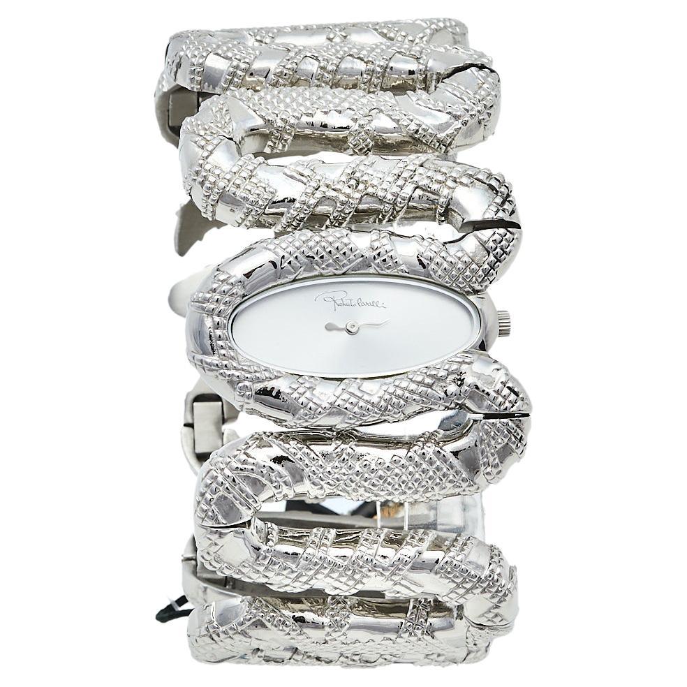 Roberto Cavalli Silver Cleopatra R7253195515 Women's Wristwatch 40 mm
