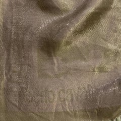 ROBERTO CAVALLI Silver Olive Marbled Modal Blend Jacquard Scarf Shawl