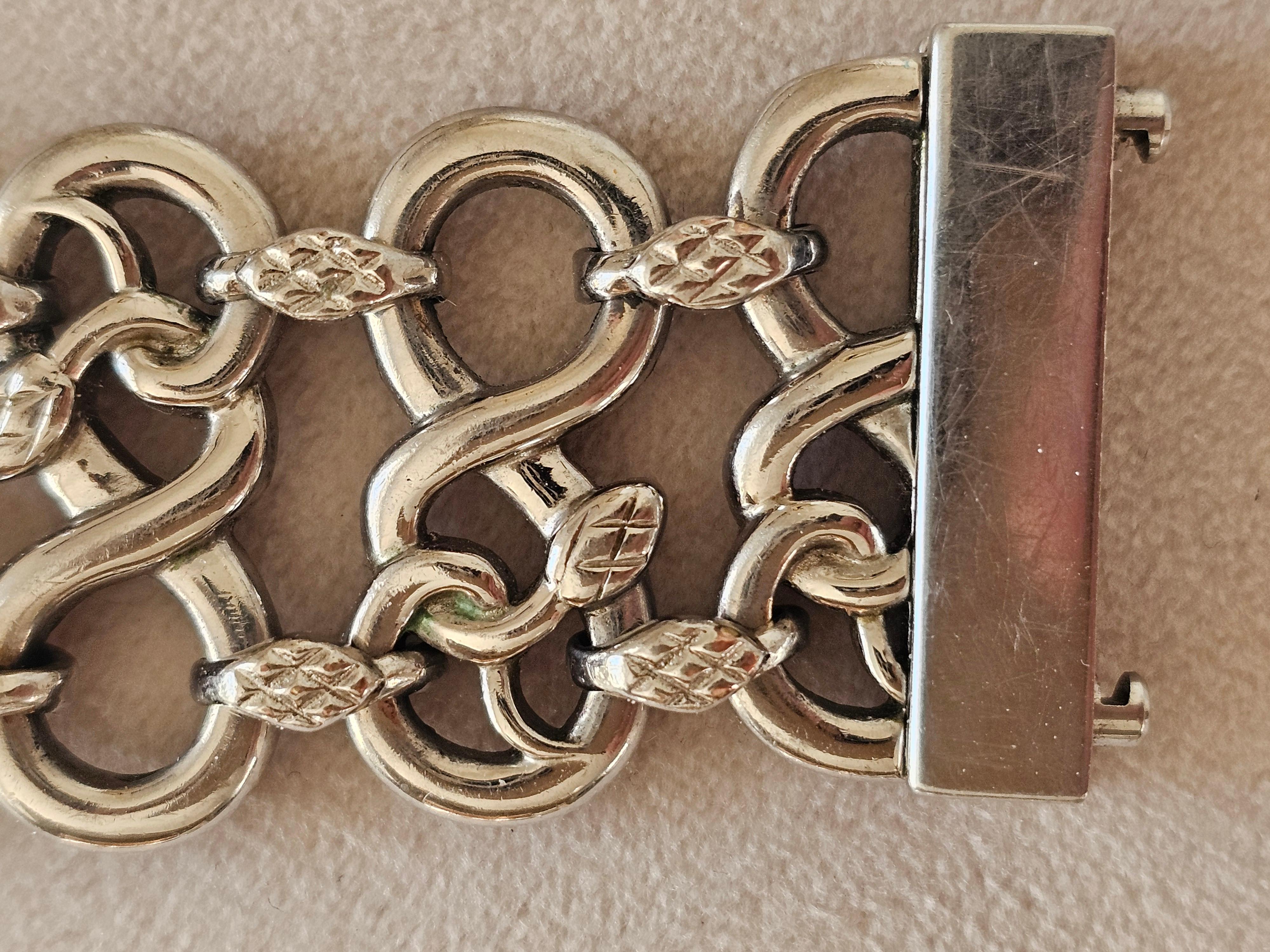 Roberto Cavalli Silver Plated Stainless Steel Women's Wristwatch Snakes in vendita 8