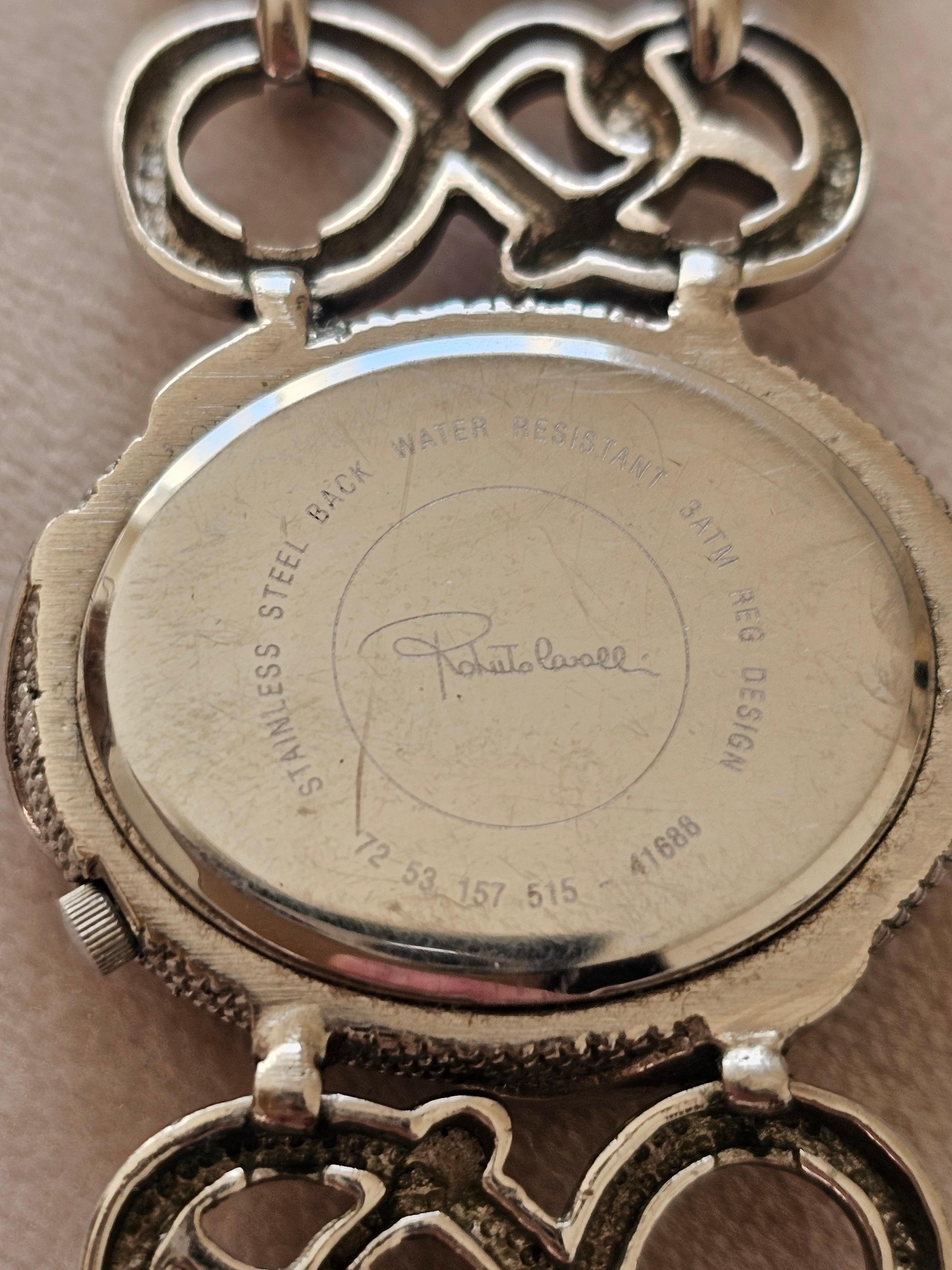 Roberto Cavalli Silver Plated Stainless Steel Women's Wristwatch Snakes In condizioni buone in vendita a 'S-HERTOGENBOSCH, NL