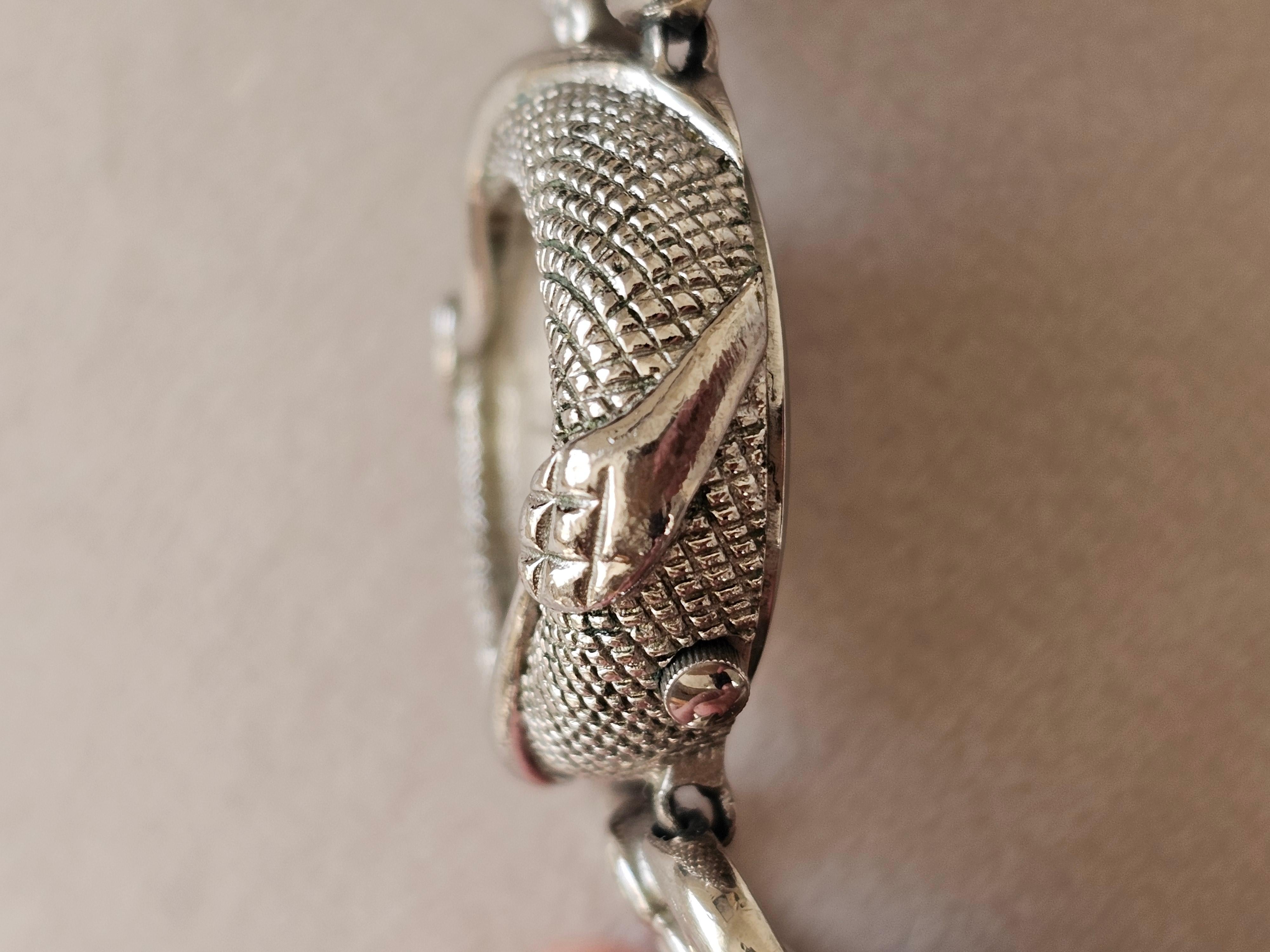 Roberto Cavalli Silver Plated Stainless Steel Women's Wristwatch Snakes in vendita 1