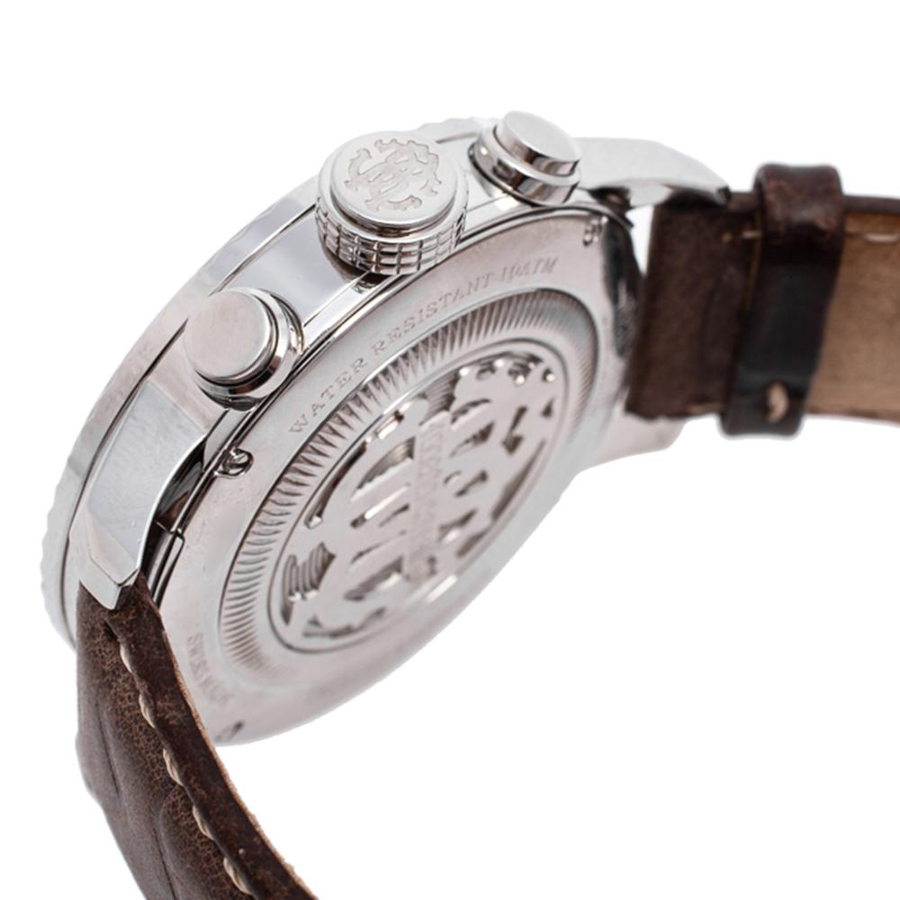 roberto cavalli by franck muller black buckle strap chronograph watch
