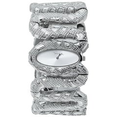 Cléopâtre en argent et acier inoxydable Roberto Cavalli  Montre-bracelet pour femmes 40 MM