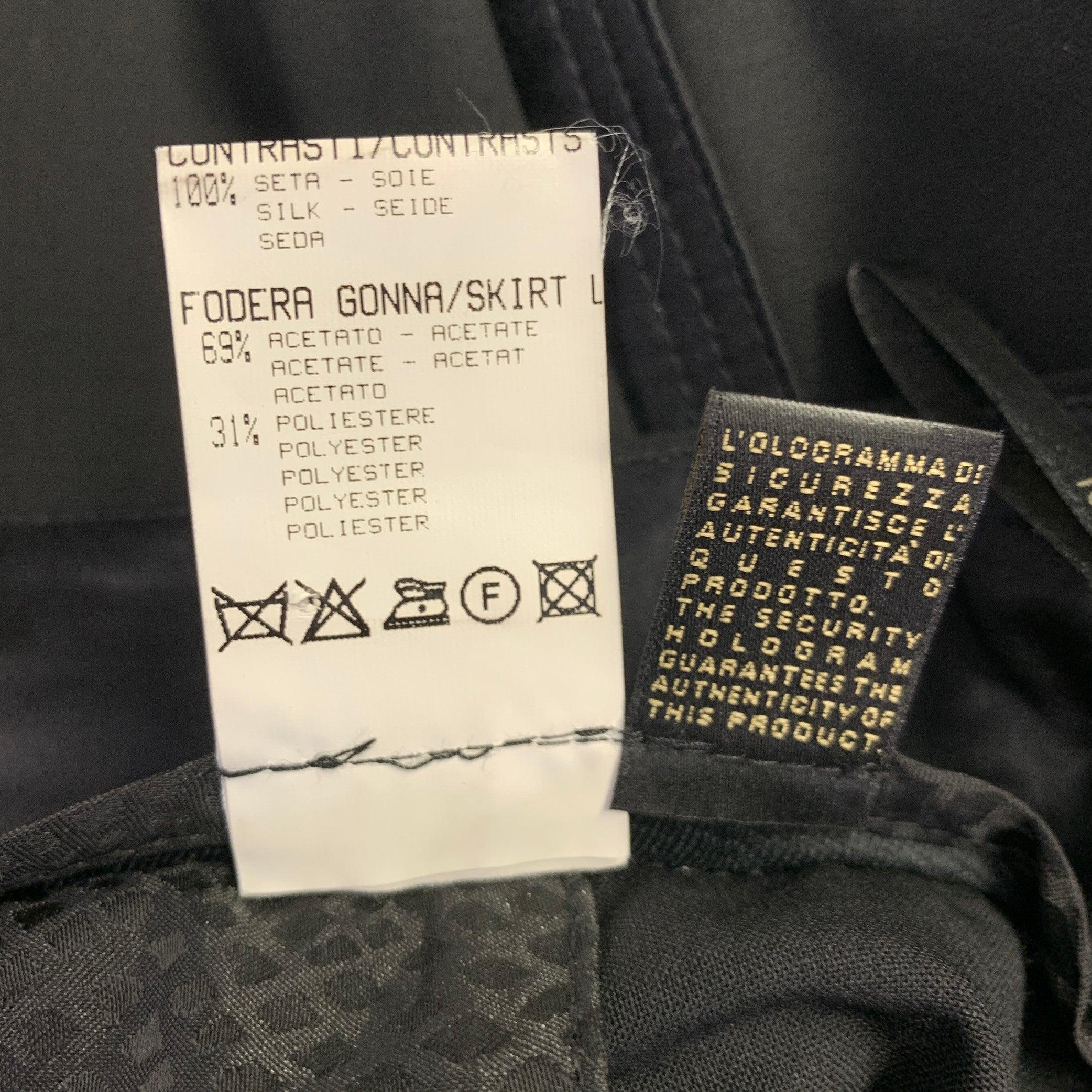 ROBERTO CAVALLI Size 10 Black Wool Stretch Blend Pencil Skirt For Sale 2