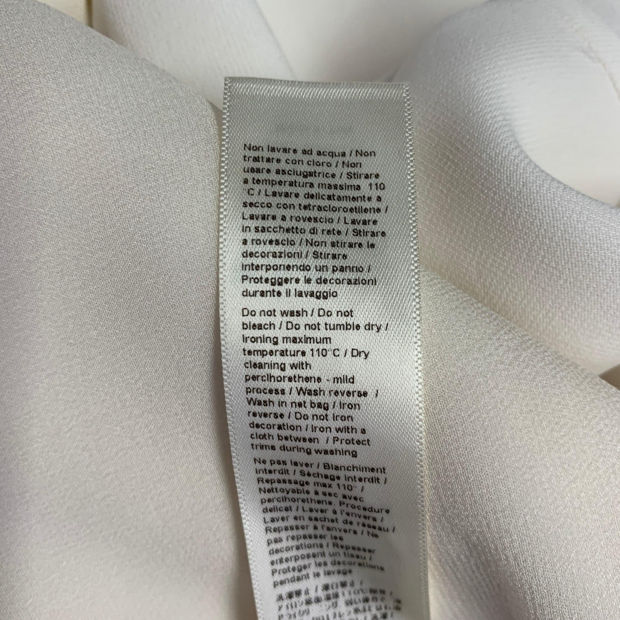 ROBERTO CAVALLI Size 12 Cream Viscose Blend Rhinestones Evening Gown For Sale 7