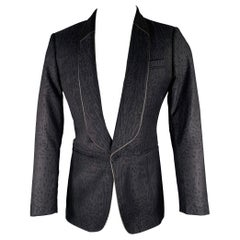 ROBERTO Cavalli Manteau de sport en laine vierge noir imprimé animal Taille 38