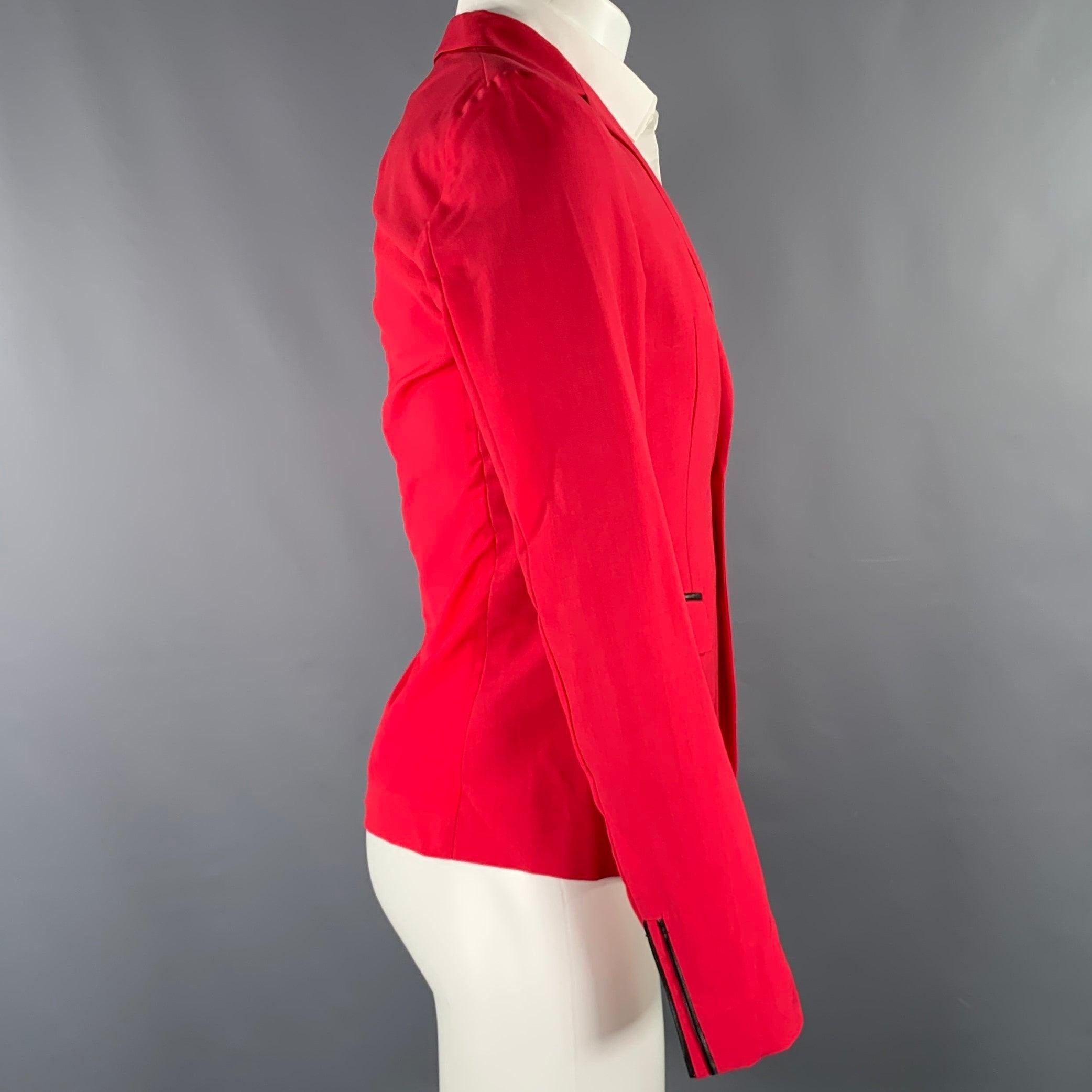 Rouge ROBERTO CAVALLI - Manteau de sport rouge framboise en laine mélangée, taille 38 en vente
