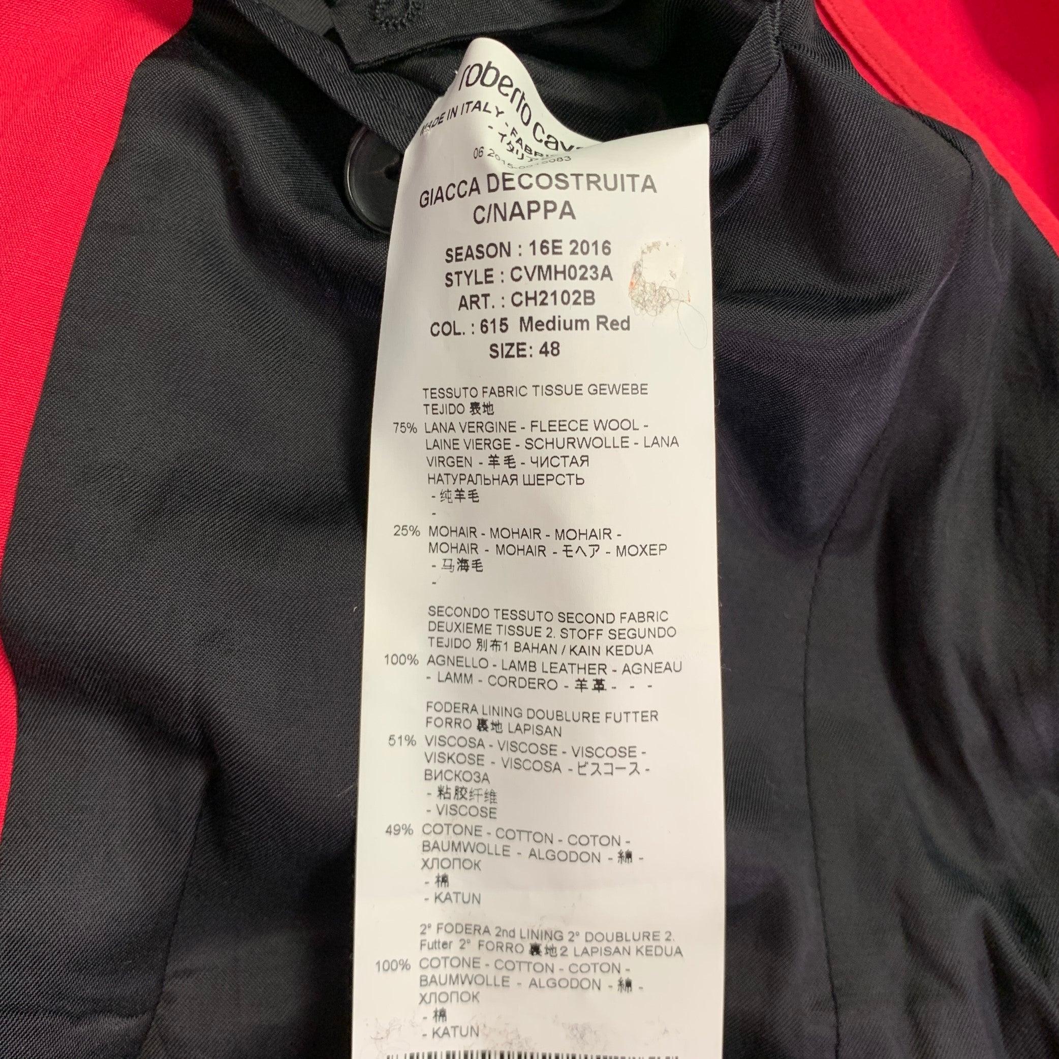 ROBERTO CAVALLI Talla 38 Abrigo deportivo de mezcla de lana rojo frambuesa en venta 5