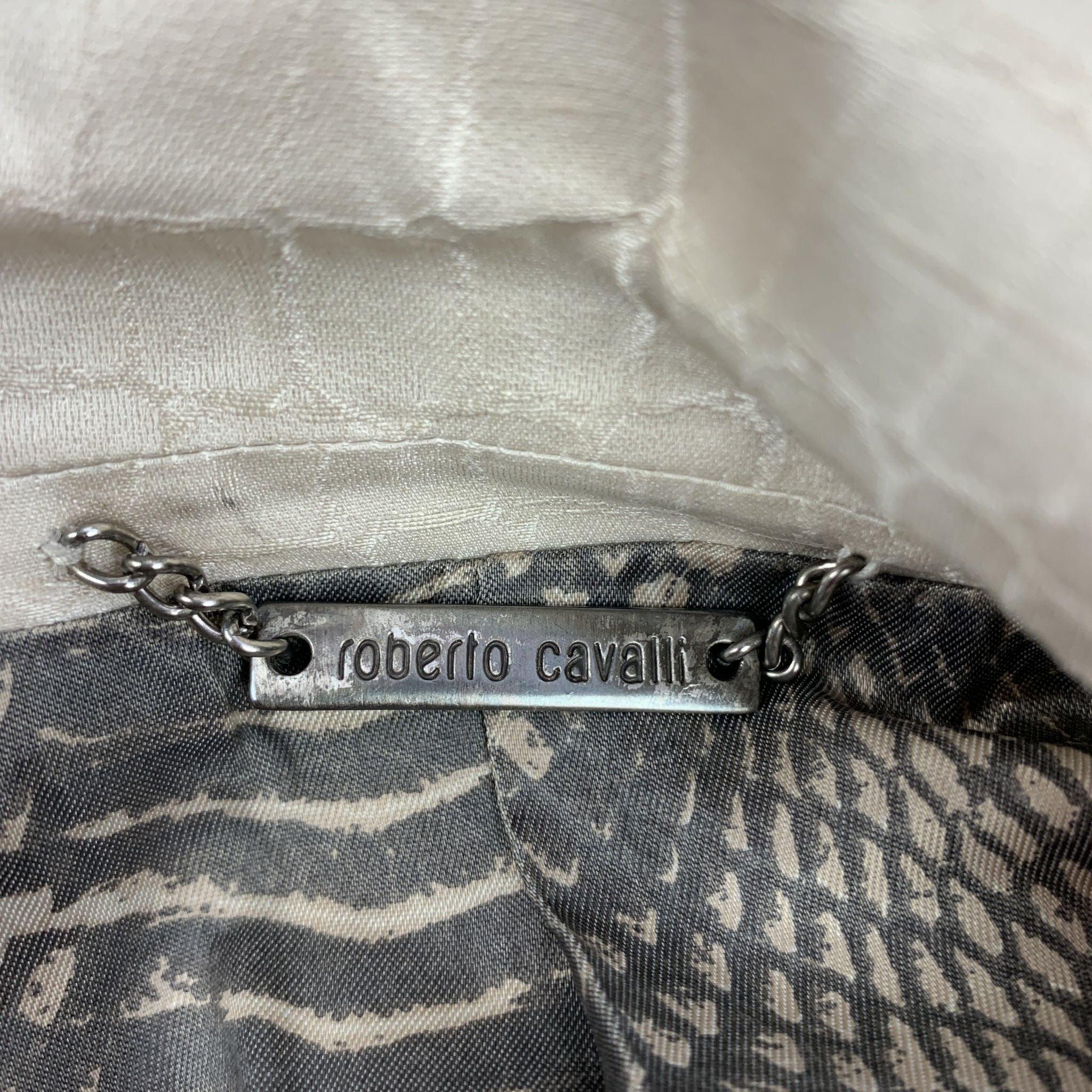 ROBERTO CAVALLI Size 40 Beige Animal Print Silk Notch Lapel Sport Coat 5