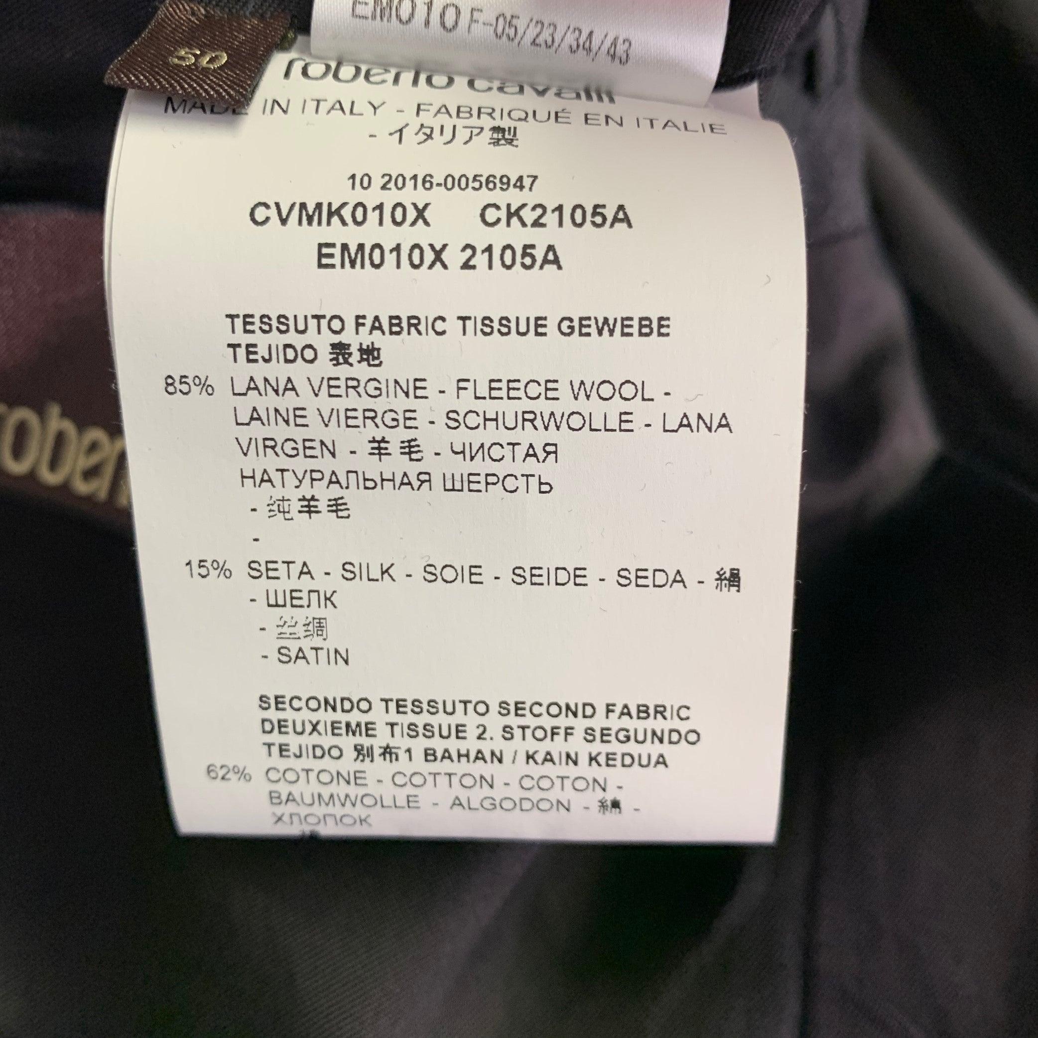 Manteau de sport en laine et soie ROBERTO Cavalli Taille 40 Noir Gris Jacquard de serpent en vente 5