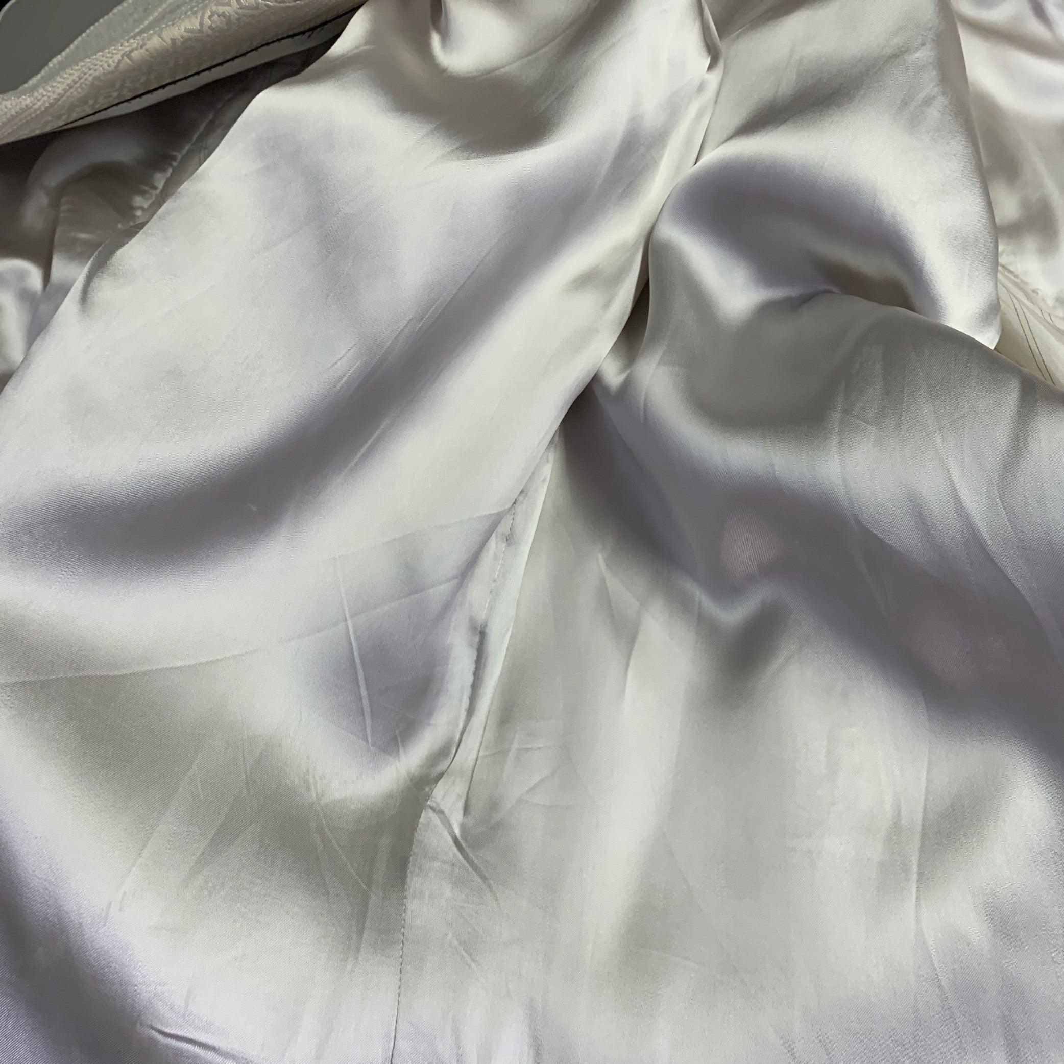 ROBERTO CAVALLI Taglia 44 Crema Argento Geometrico in misto cotone jacquard Sport Coat in vendita 3