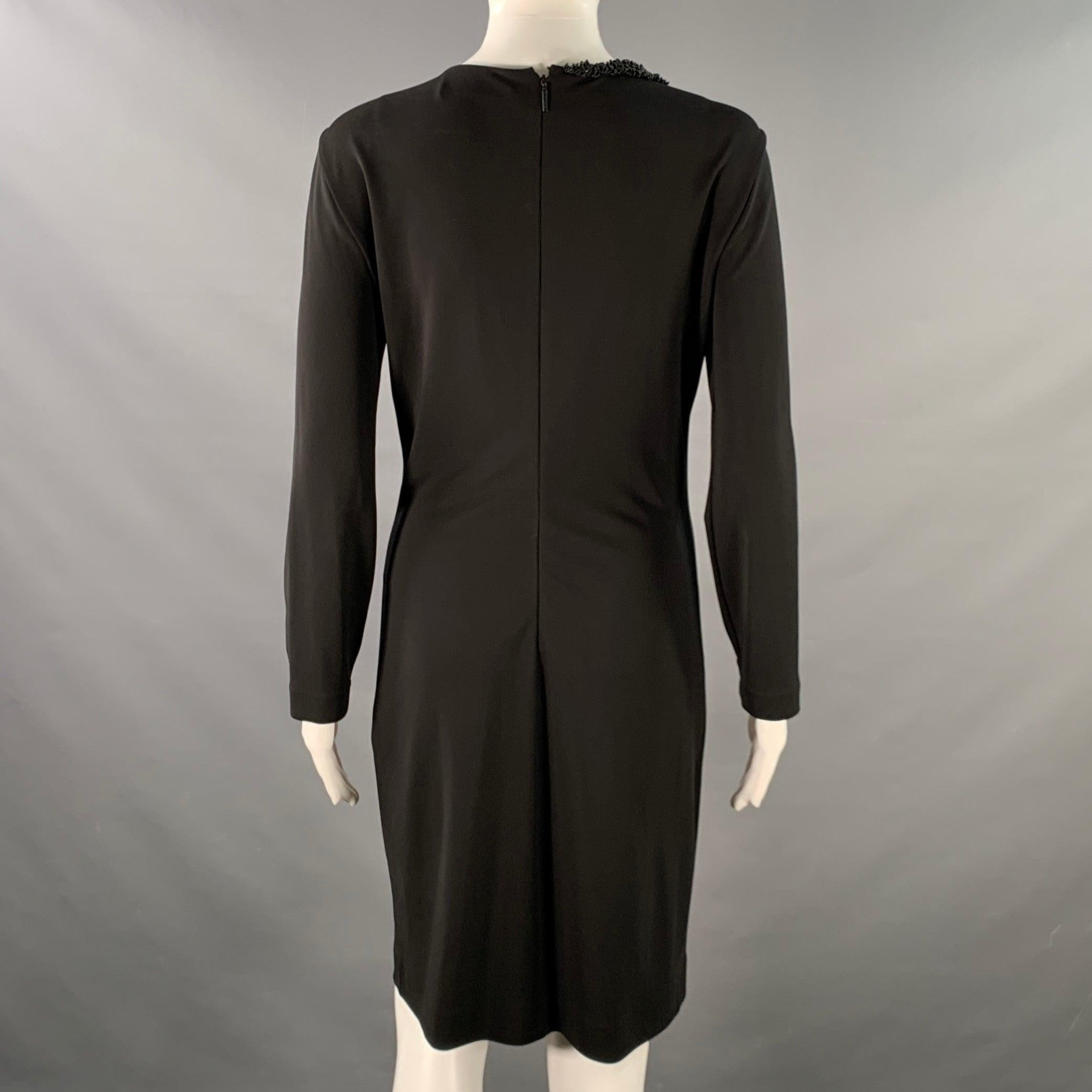 ROBERTO Cavalli Size 8 Black Silver Viscose Blend Beaded Keyhole Cocktail Dress Excellent état - En vente à San Francisco, CA