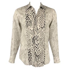 roberto cavalli white shirt ROBERTO CAVALLI Size L White
Black Print Cotton / Silk Long Sleeve Shirt