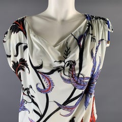 ROBERTO CAVALLI Size M Nylon Blend Feather Drop Waist Dress