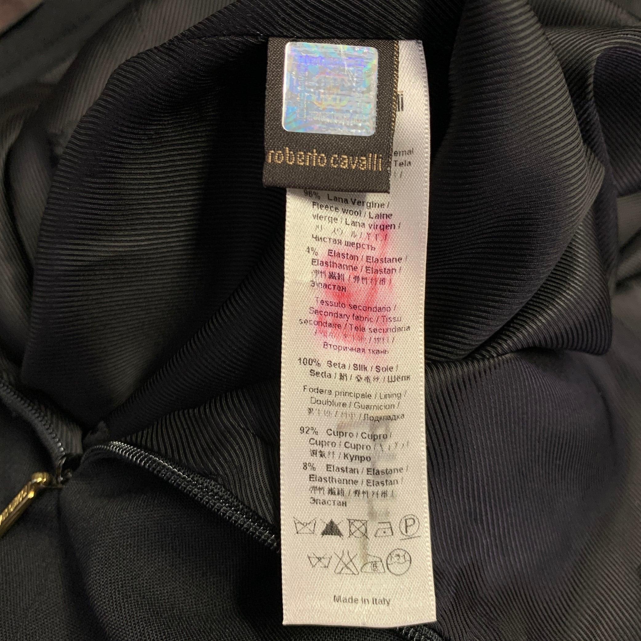ROBERTO CAVALLI Size S Black Wool Blend Pencil Skirt For Sale 2