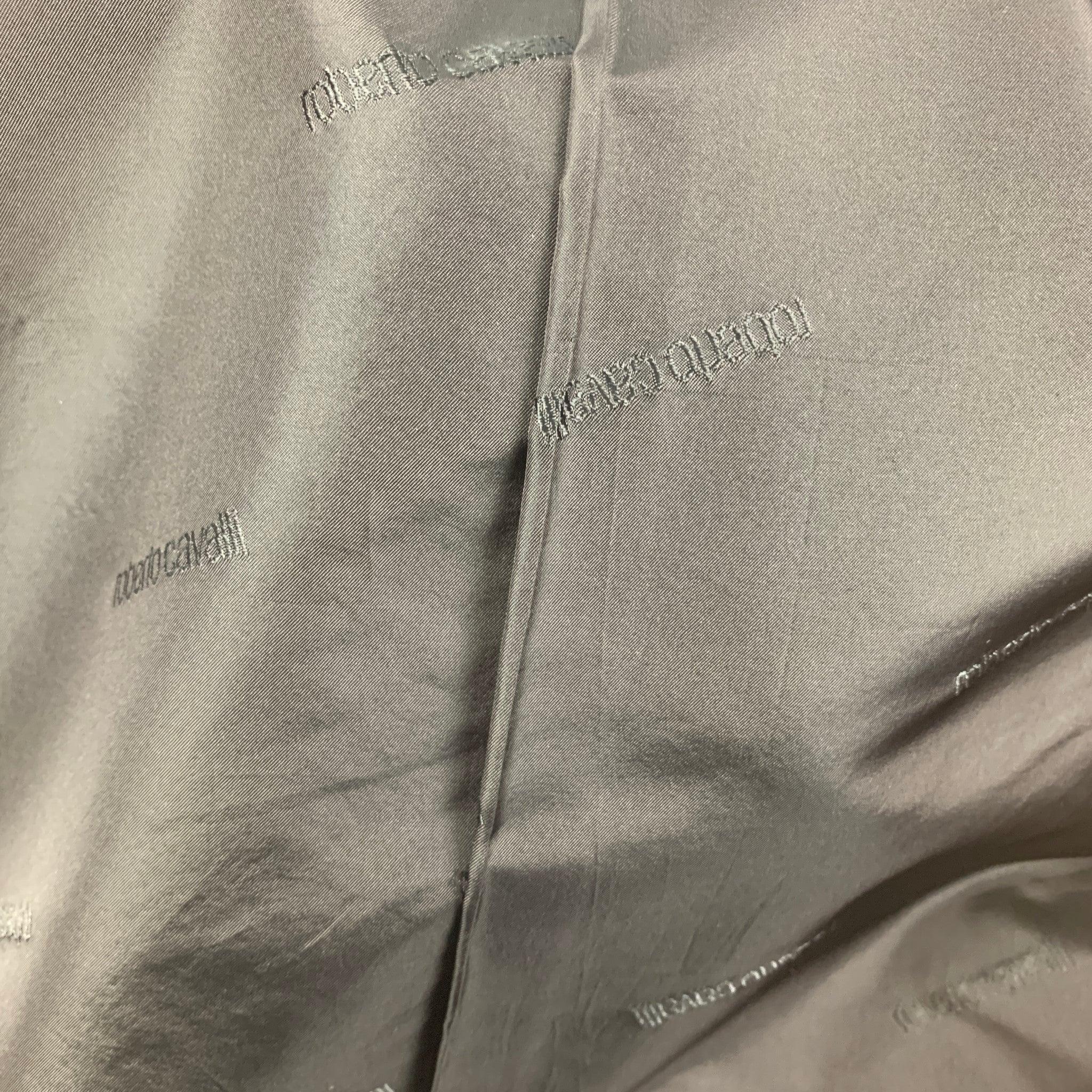 ROBERTO CAVALLI Size S Multi-Color Chevron Phyton Skin Hidden Zipper Jacket For Sale 2