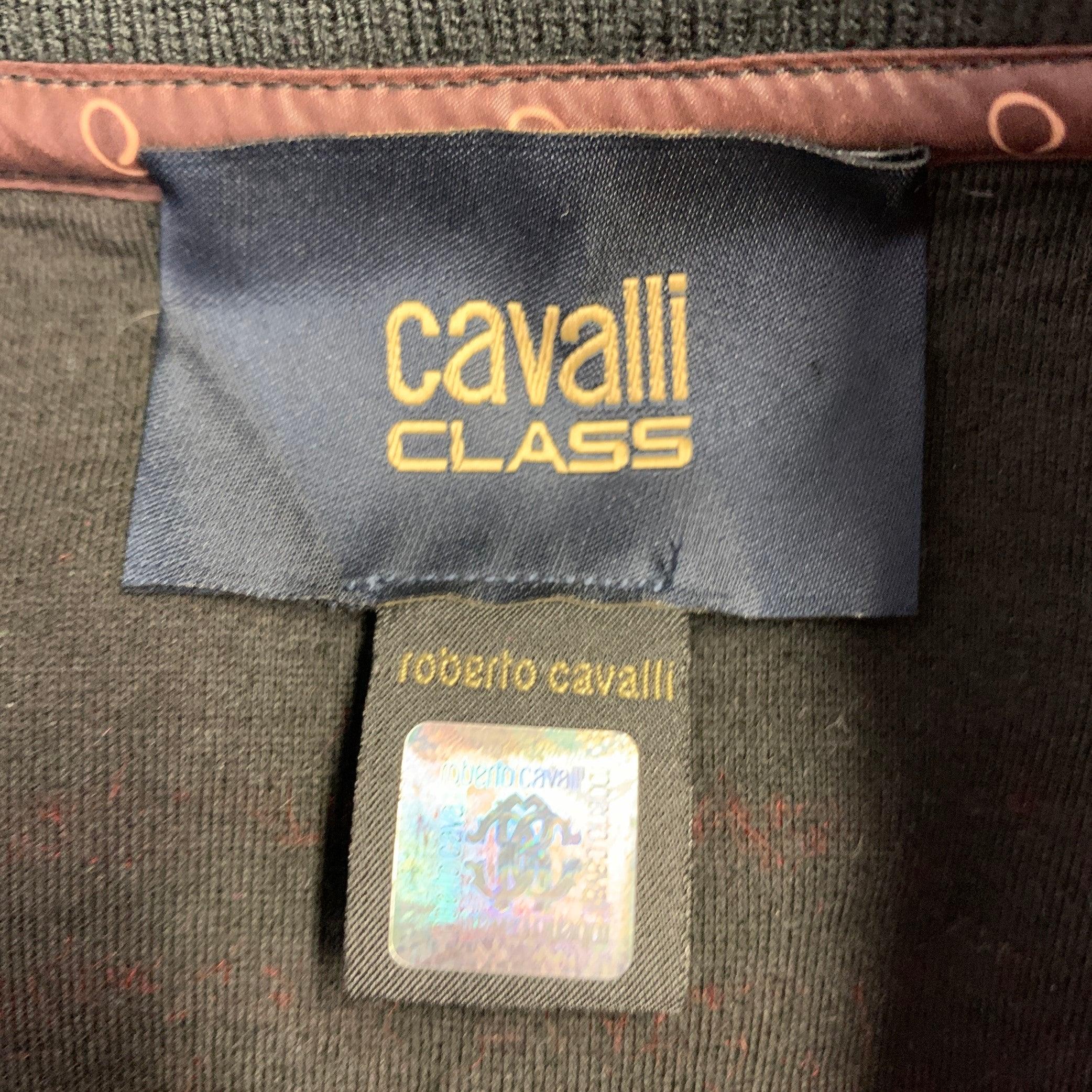 ROBERTO CAVALLI Size XL Black Red Plaid Polyester Blend Sweatshirt Pullover For Sale 4
