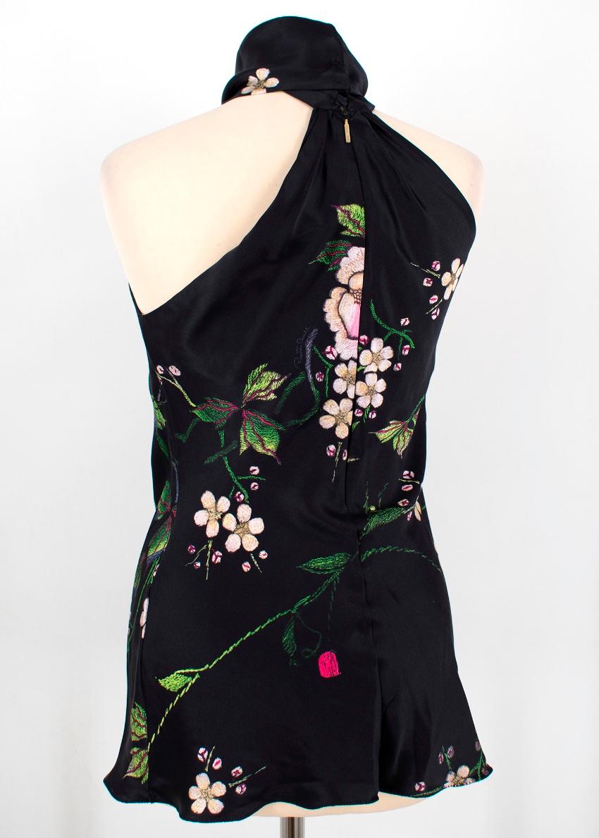 Roberto Cavalli Snake Collection Silk Halter Top - Size US 4 In Excellent Condition In London, GB