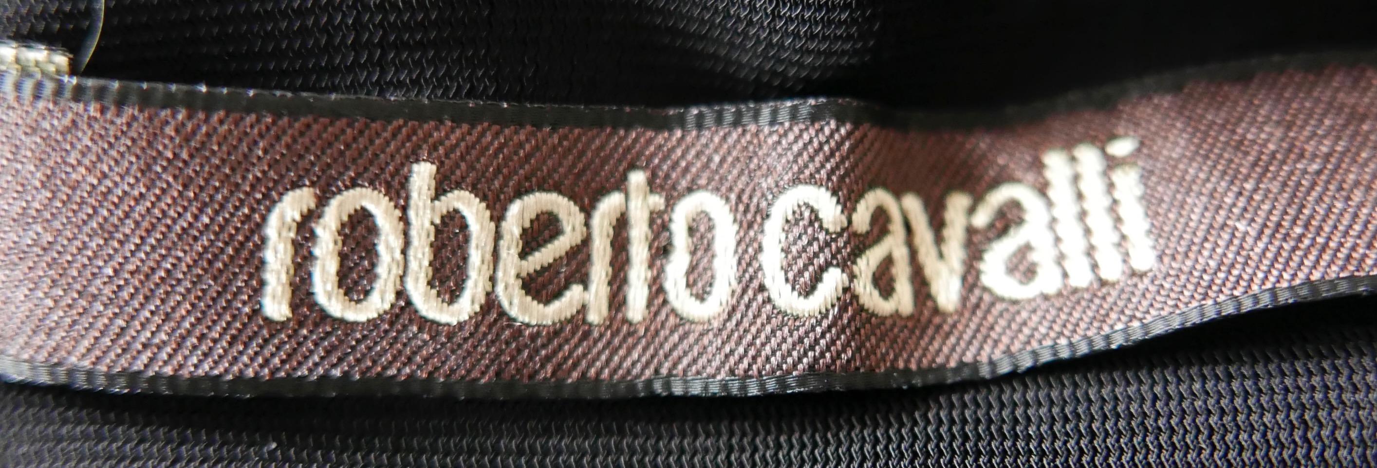 De las mujeres Roberto Cavalli Vestido Negro Adornado con Serpiente en venta