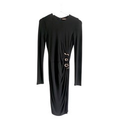 Roberto Cavalli Snake Embellished Black Dress