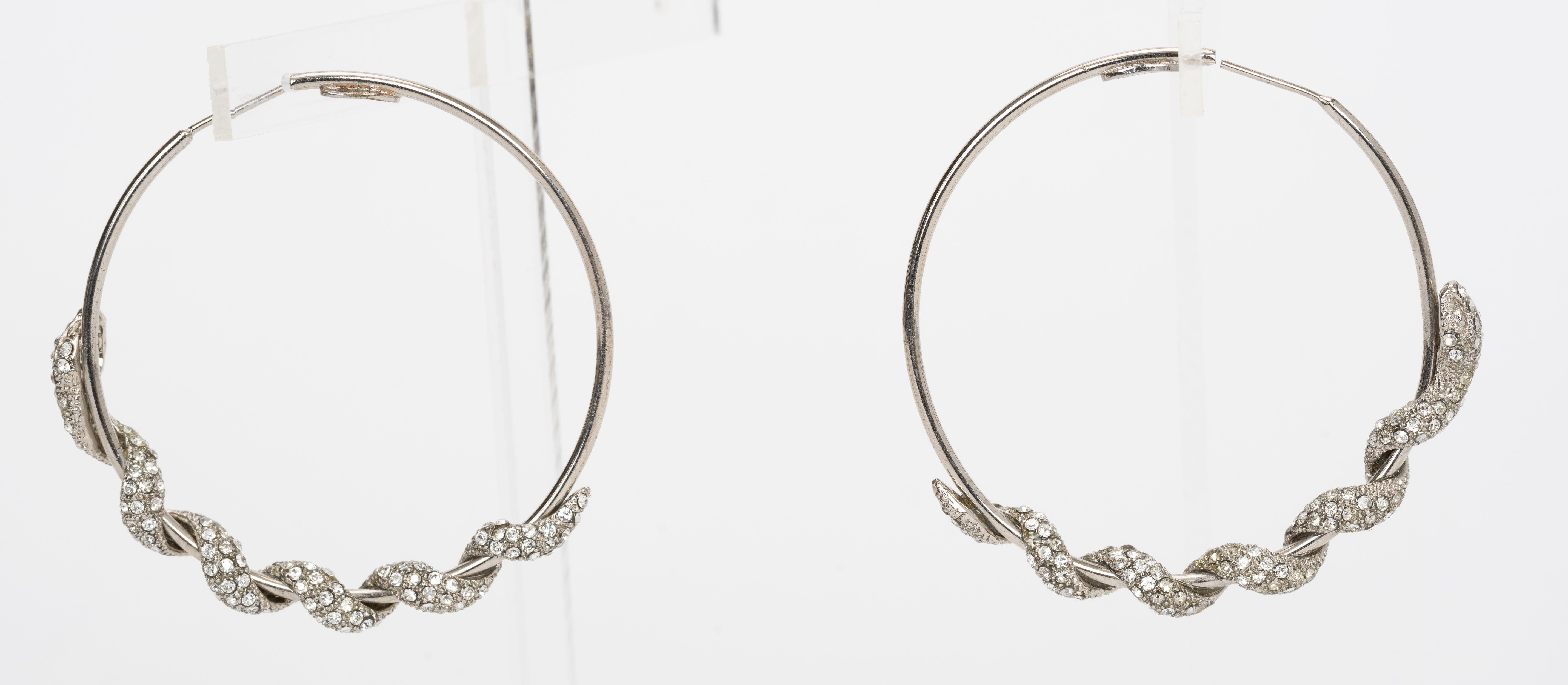 Roberto Cavalli Snake Hoop Earrings In Excellent Condition For Sale In West Hollywood, CA