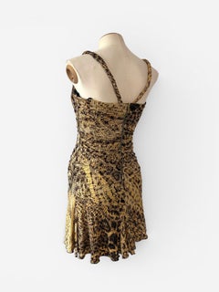 Roberto Cavalli Snake Print Corset Mini Dress, Fall Winter 2003