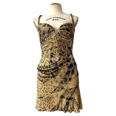 Roberto Cavalli Snake Print Corset Mini Dress, Fall Winter 2003