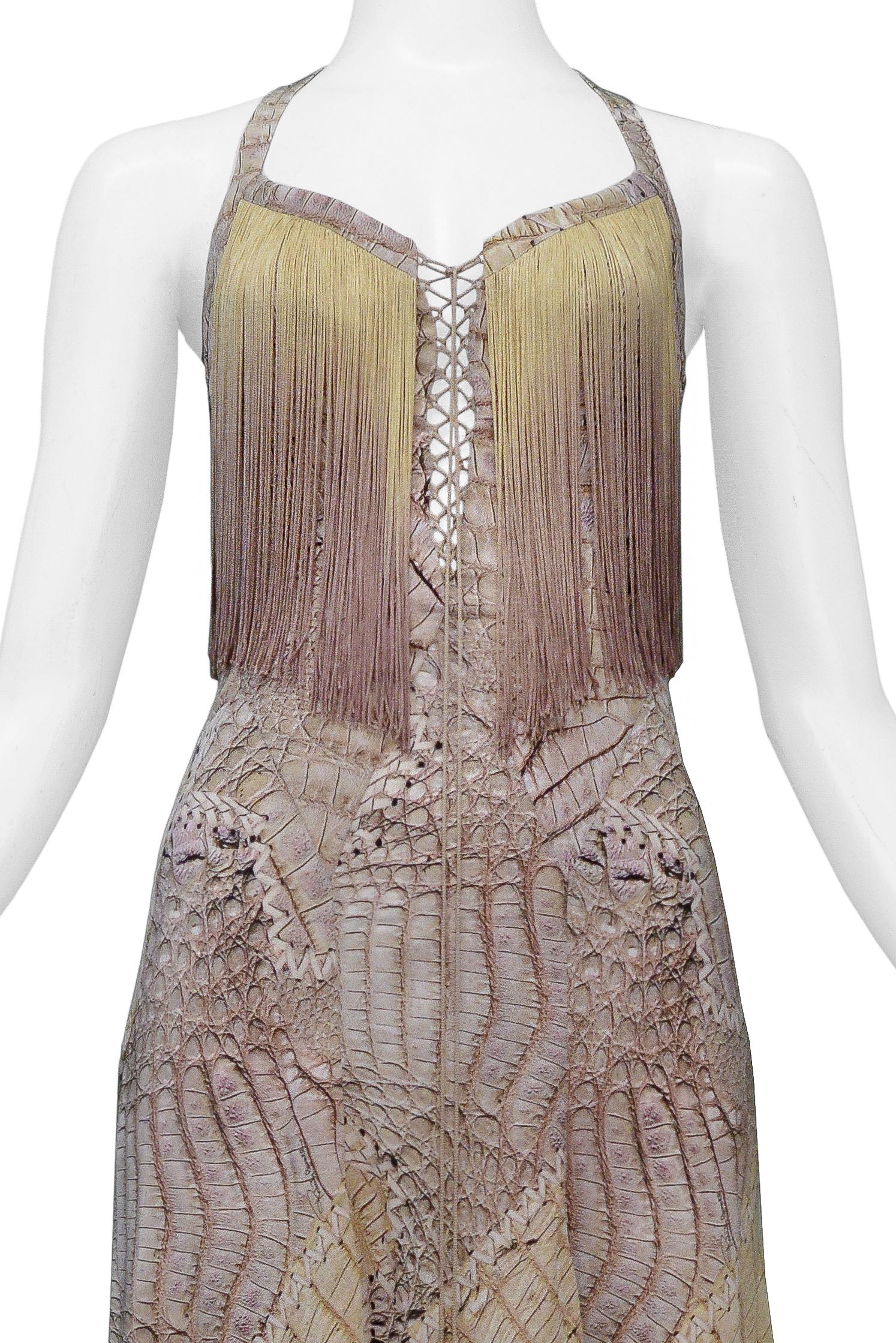 roberto cavalli snake dress