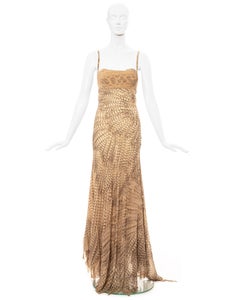 Roberto Cavalli snakeskin and silk evening dress, ss 1999