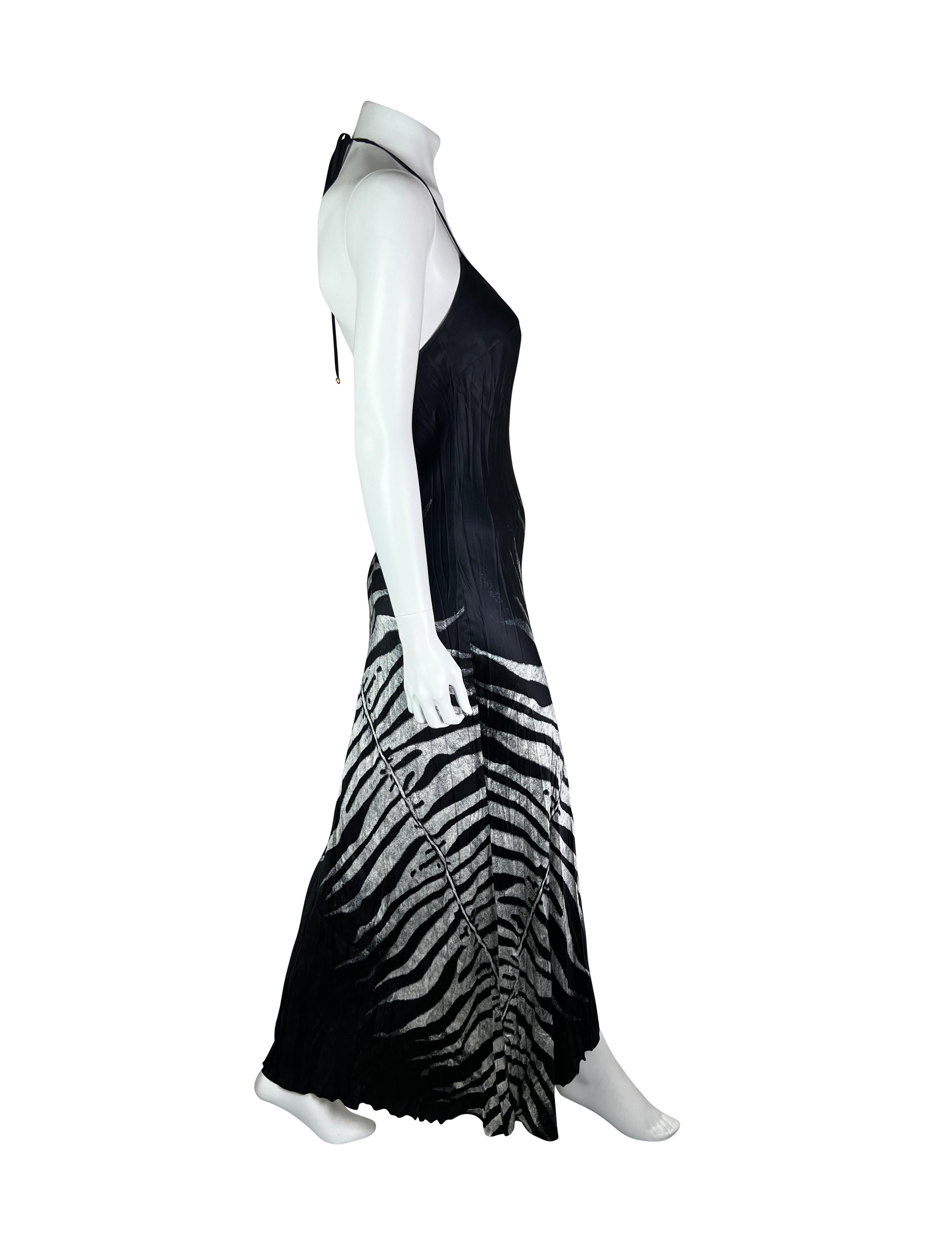 Roberto Cavalli Spring 2000 Crinkled Silk Dress In Excellent Condition For Sale In Prague, CZ
