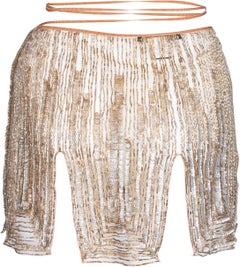 Roberto Cavalli Spring 2000 Embellished Wrap Mini Skirt