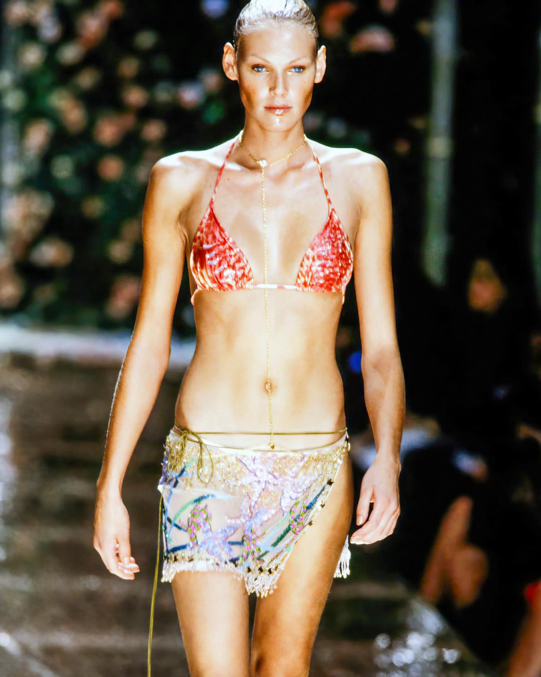 Roberto Cavalli - Mini-jupe portefeuille embellie, printemps 2000 Pour femmes en vente
