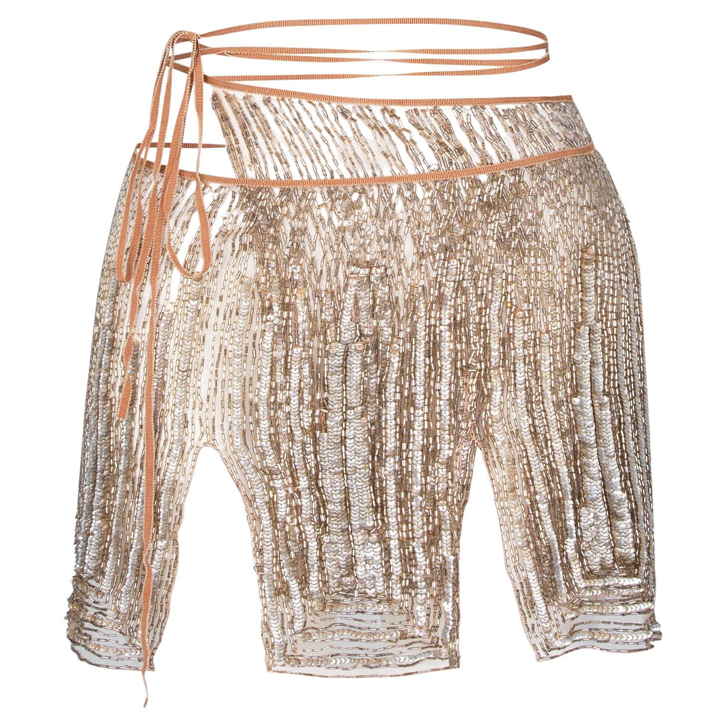 Roberto Cavalli Spring 2000 Embellished Wrap Mini Skirt For Sale