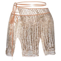 Roberto Cavalli Spring 2000 Embellished Wrap Mini Skirt