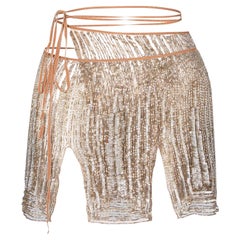 Roberto Cavalli Spring 2000 Embellished Wrap Mini Skirt