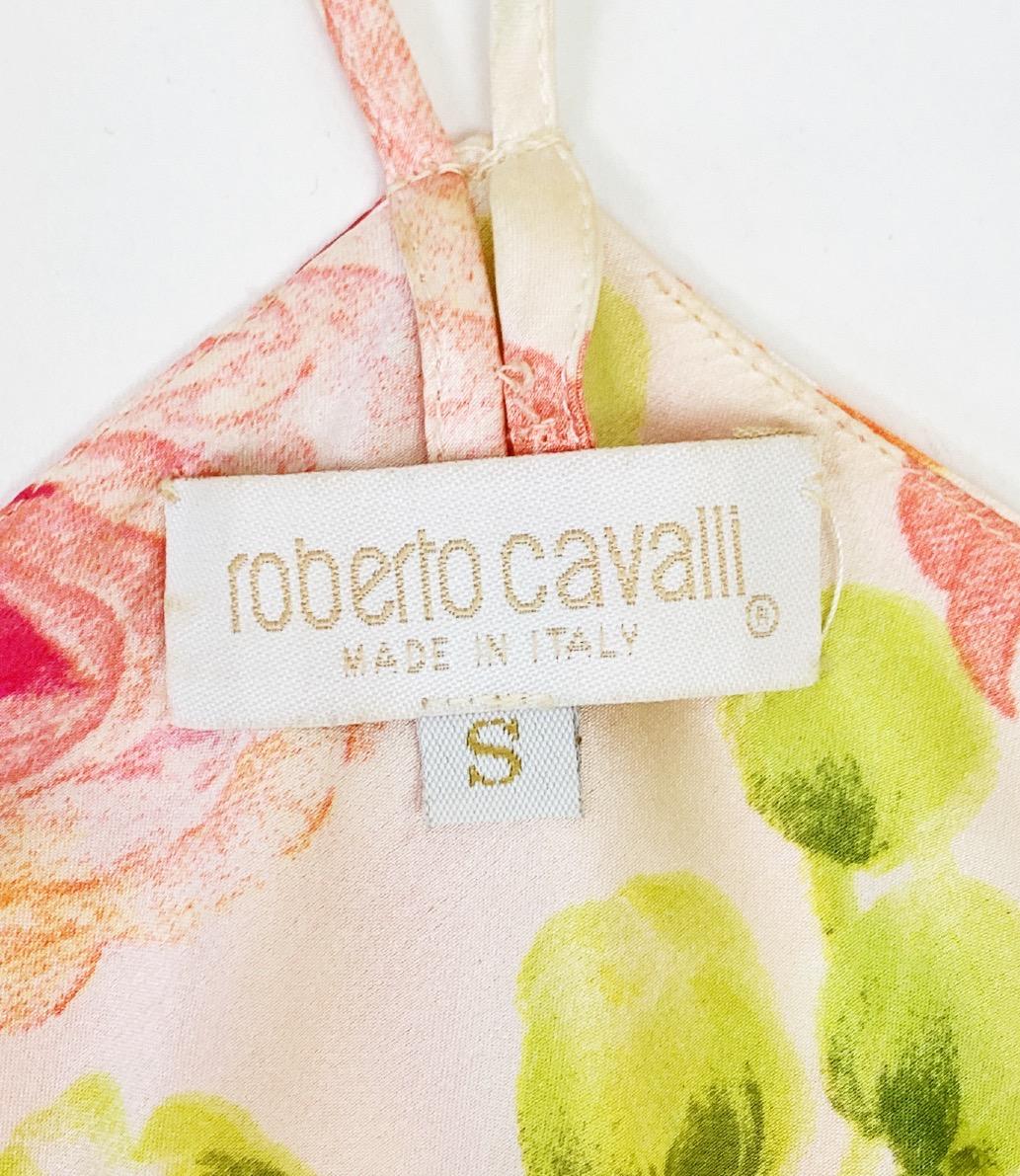 Roberto Cavalli Spring 2000 Floral Silk Dress In Excellent Condition In Prague, CZ